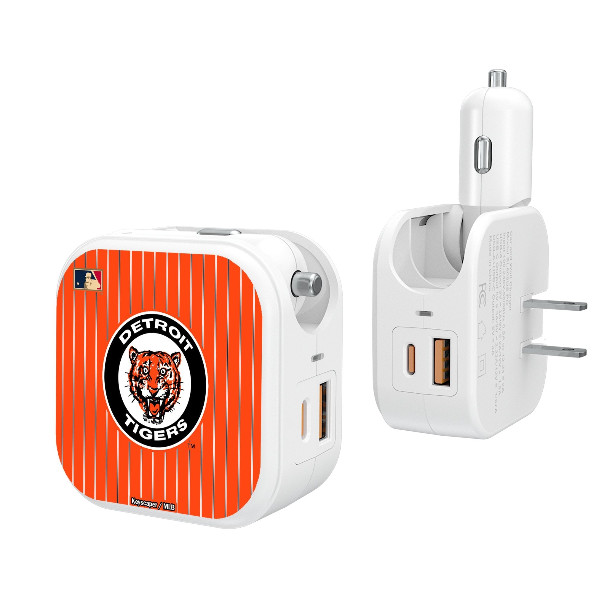 Detroit Tigers 1961-1963 - Cooperstown Collection Pinstripe 2 in 1 USB Charger - Sports Gifts, Sports Memorabilia, Sports Collectibles, Fan Shop