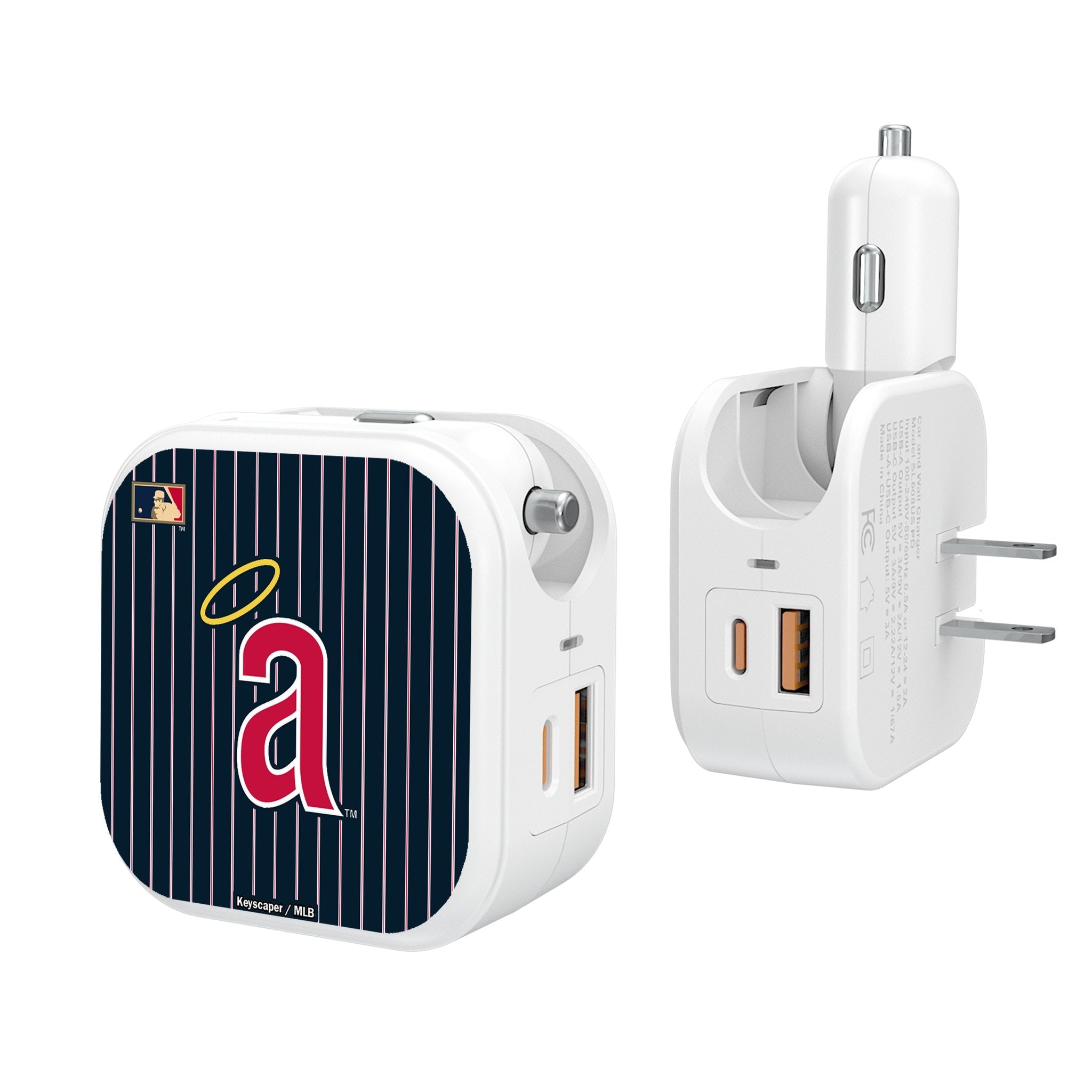LA Angels 1971 - Cooperstown Collection Pinstripe 2 in 1 USB Charger - Sports Gifts, Sports Memorabilia, Sports Collectibles, Fan Shop