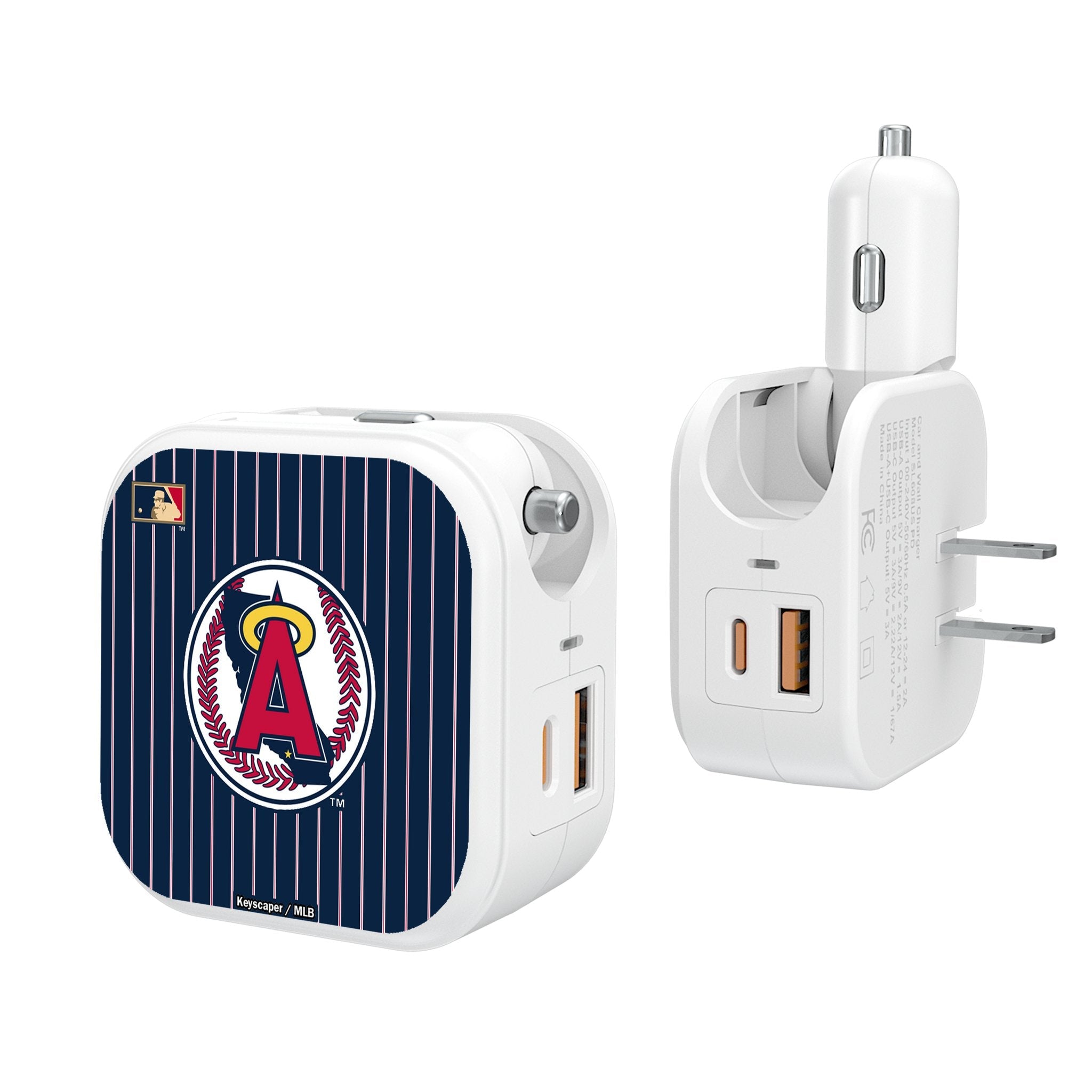 LA Angels 1986-1992 - Cooperstown Collection Pinstripe 2 in 1 USB Charger - Sports Gifts, Sports Memorabilia, Sports Collectibles, Fan Shop