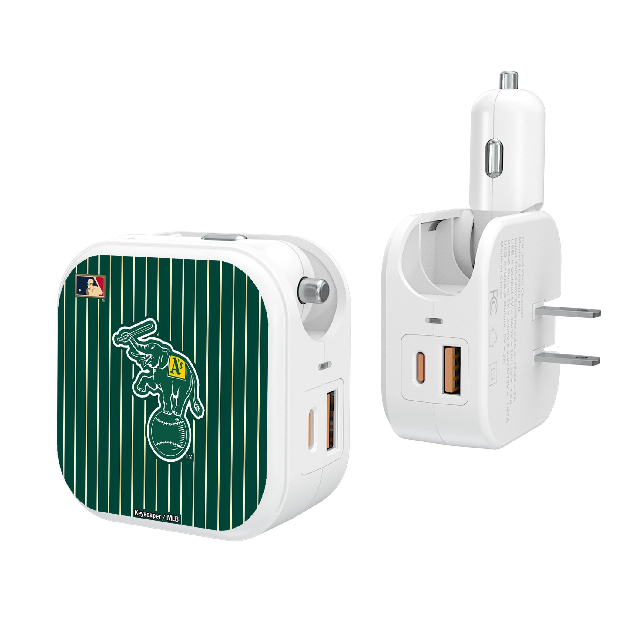 Oakland As  Home 1988 - Cooperstown Collection Pinstripe 2 in 1 USB Charger - Sports Gifts, Sports Memorabilia, Sports Collectibles, Fan Shop