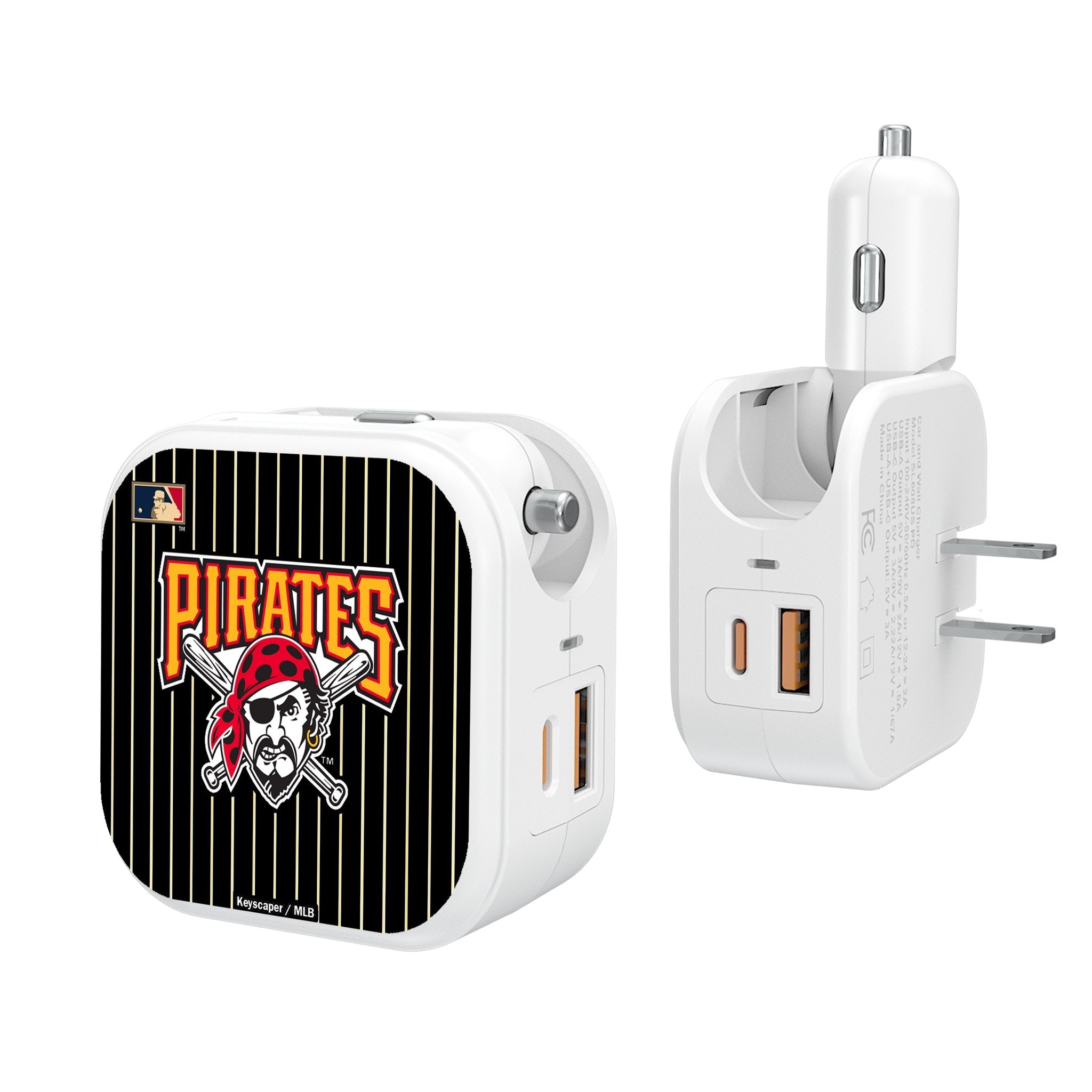 Pittsburgh Pirates 1997-2013 - Cooperstown Collection Pinstripe 2 in 1 USB Charger - Sports Gifts, Sports Memorabilia, Sports Collectibles, Fan Shop