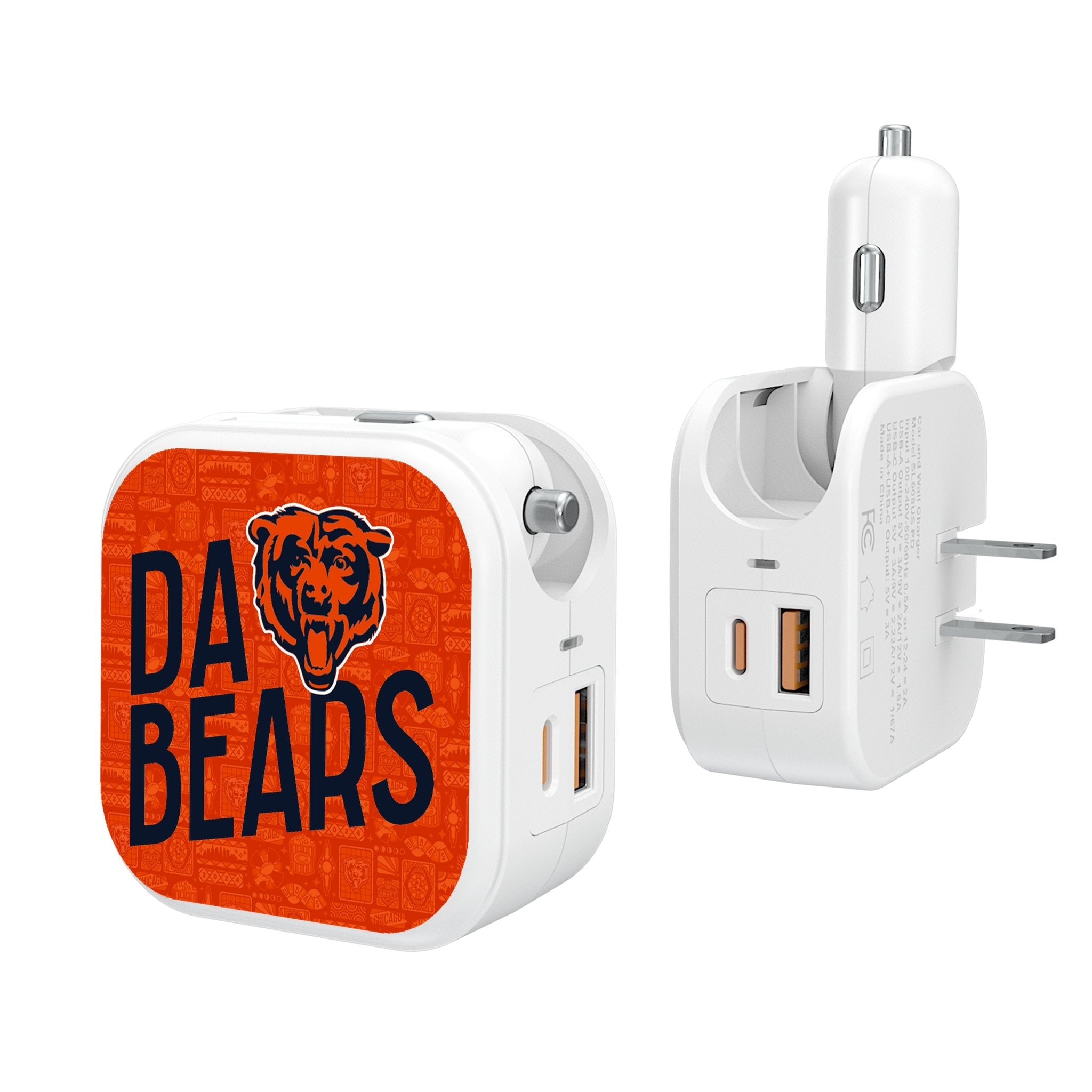 Chicago Bears 2024 Illustrated Limited Edition 2 in 1 USB Charger - Sports Gifts, Sports Memorabilia, Sports Collectibles, Fan Shop