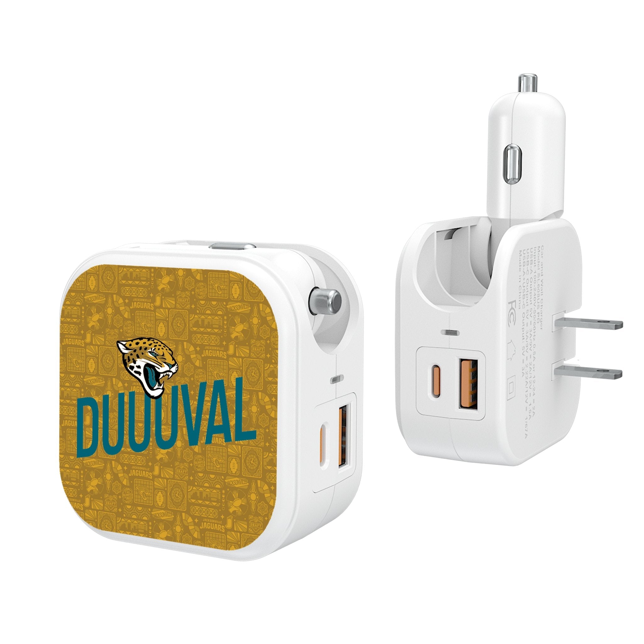 Jacksonville Jaguars 2024 Illustrated Limited Edition 2 in 1 USB Charger - Sports Gifts, Sports Memorabilia, Sports Collectibles, Fan Shop