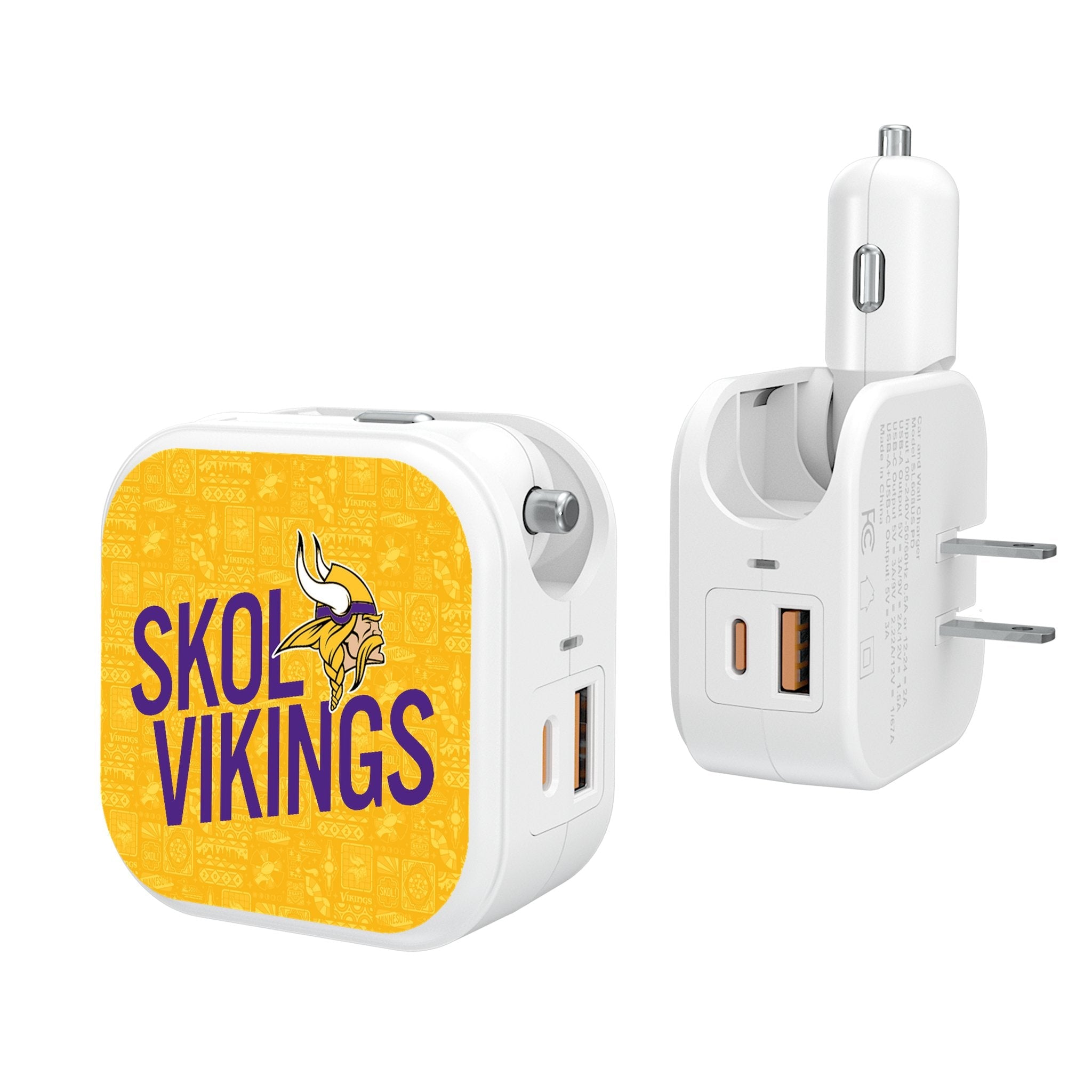 Minnesota Vikings 2024 Illustrated Limited Edition 2 in 1 USB Charger - Sports Gifts, Sports Memorabilia, Sports Collectibles, Fan Shop