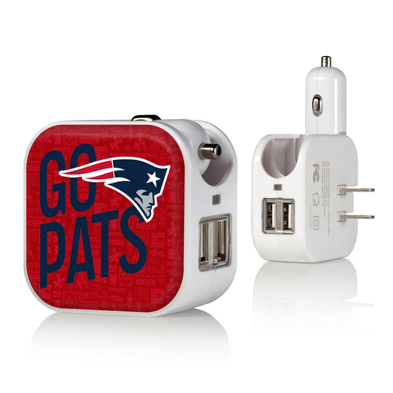 New England Patriots 2024 Illustrated Limited Edition 2 in 1 USB Charger-0
