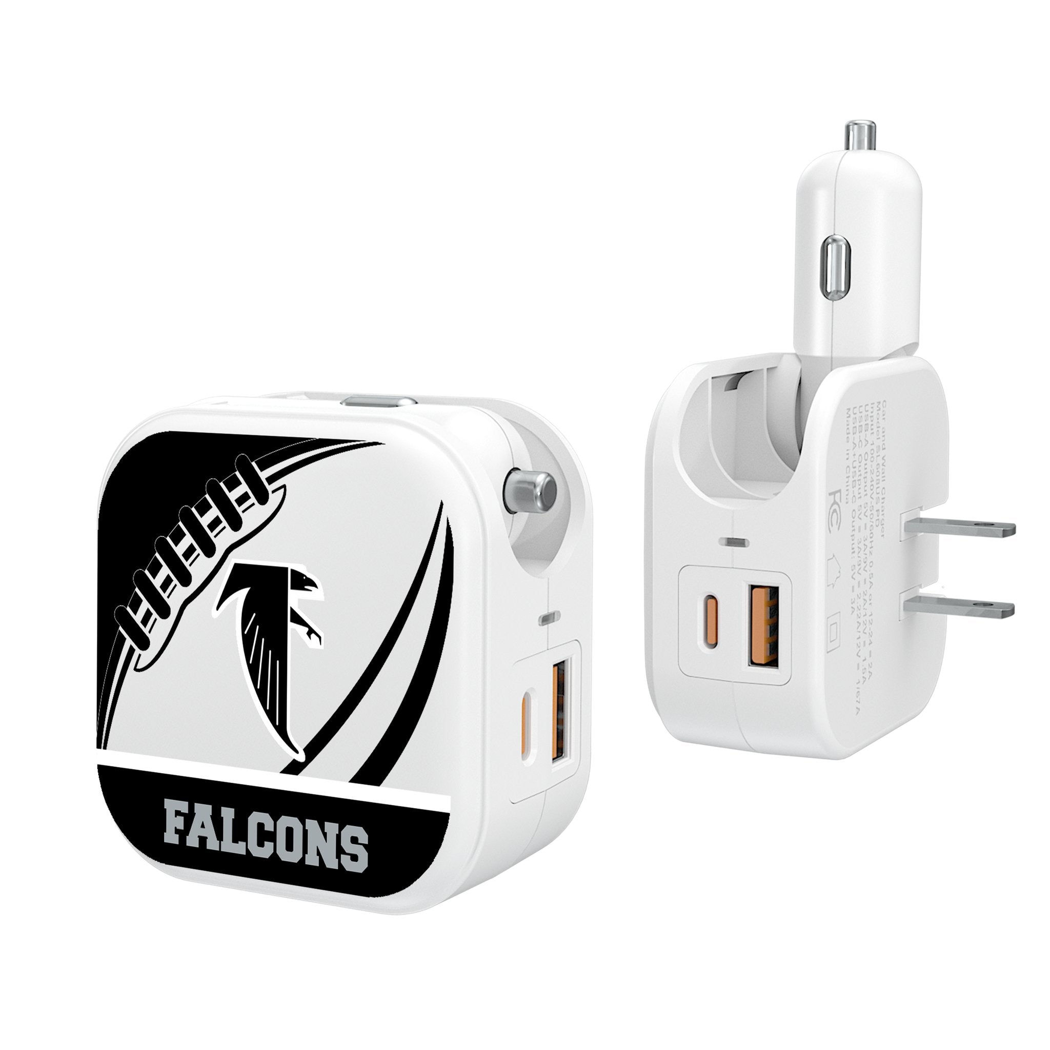 Atlanta Falcons Classic  Passtime 2 in 1 USB Charger - Sports Gifts, Sports Memorabilia, Sports Collectibles, Fan Shop
