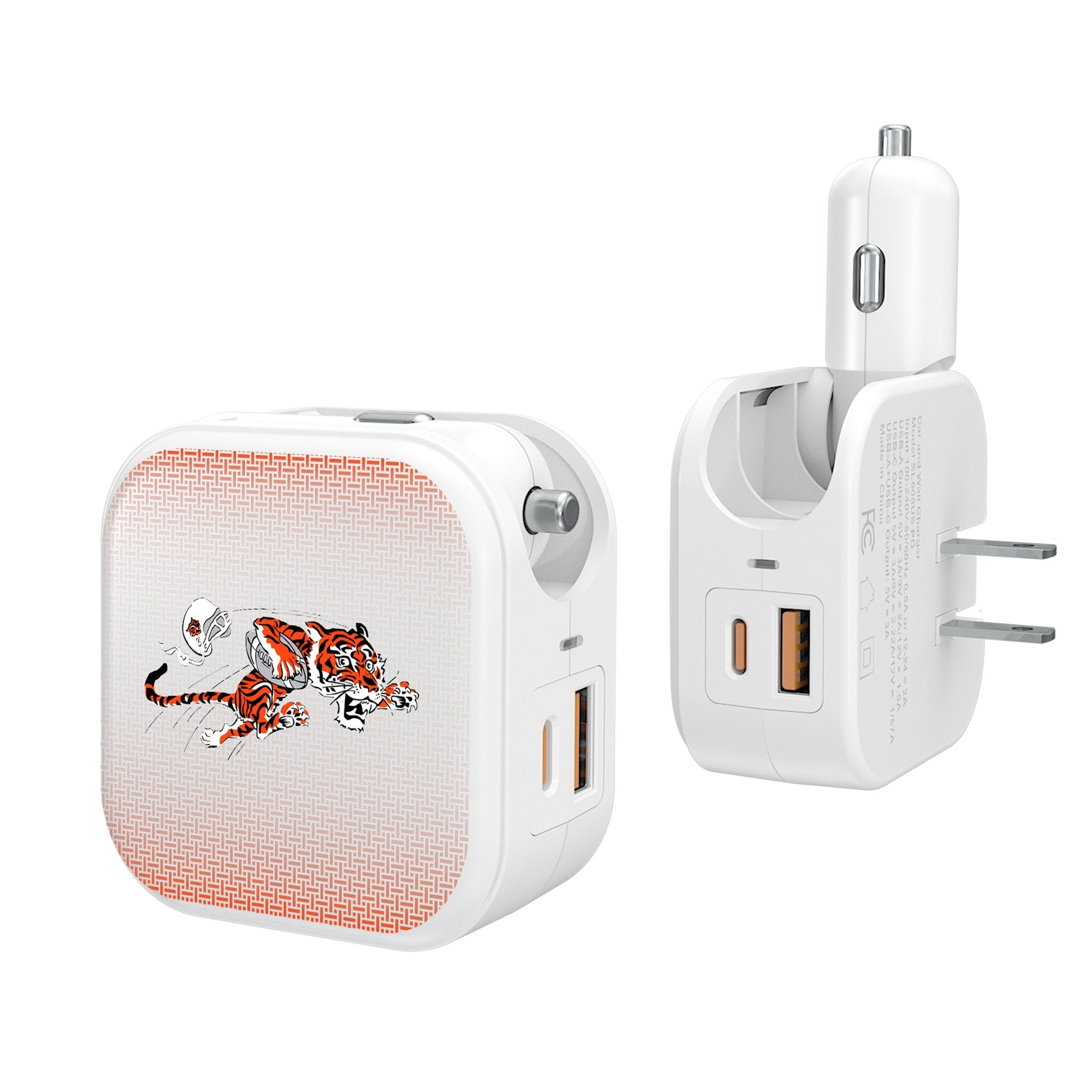 Cincinnati Bengals Historic Collection Linen 2 in 1 USB Charger - Sports Gifts, Sports Memorabilia, Sports Collectibles, Fan Shop