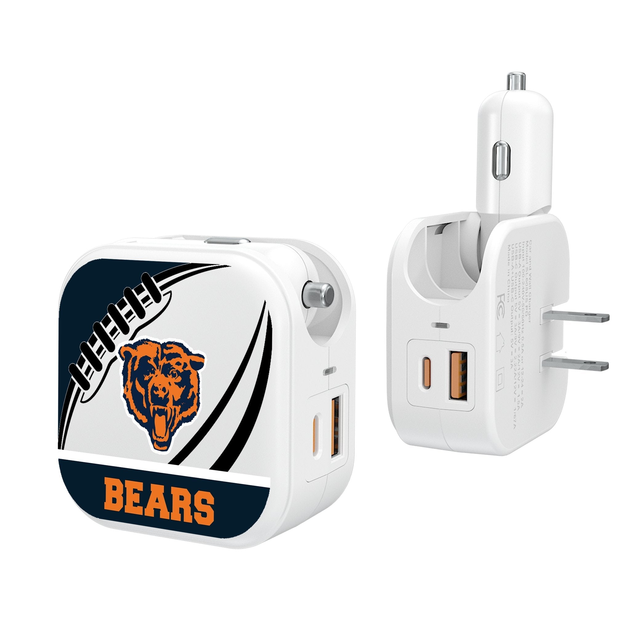 Chicago Bears 1946 Historic Collection Passtime 2 in 1 USB Charger - Sports Gifts, Sports Memorabilia, Sports Collectibles, Fan Shop