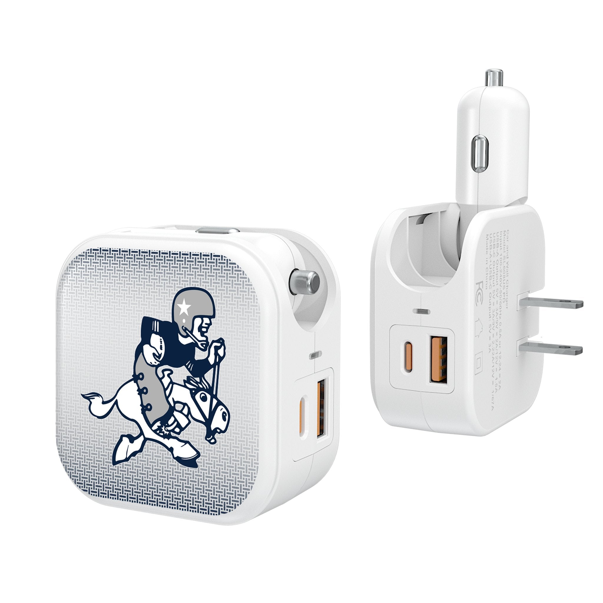Dallas Cowboys 1966-1969 Historic Collection Linen 2 in 1 USB Charger - Sports Gifts, Sports Memorabilia, Sports Collectibles, Fan Shop