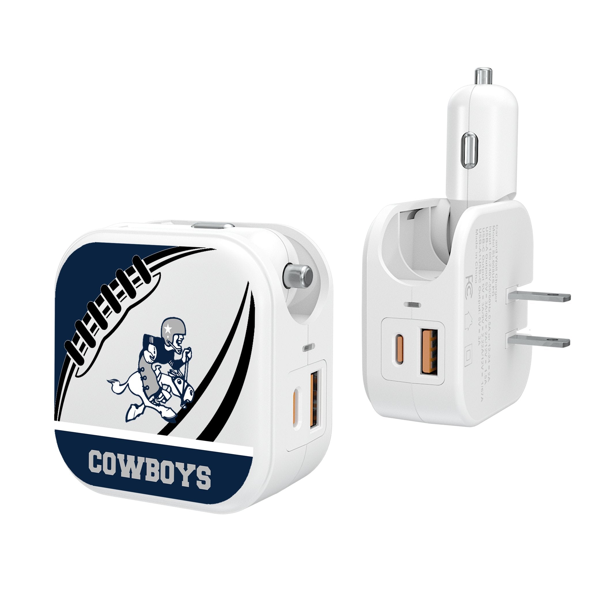 Dallas Cowboys 1966-1969 Historic Collection Passtime 2 in 1 USB Charger - Sports Gifts, Sports Memorabilia, Sports Collectibles, Fan Shop
