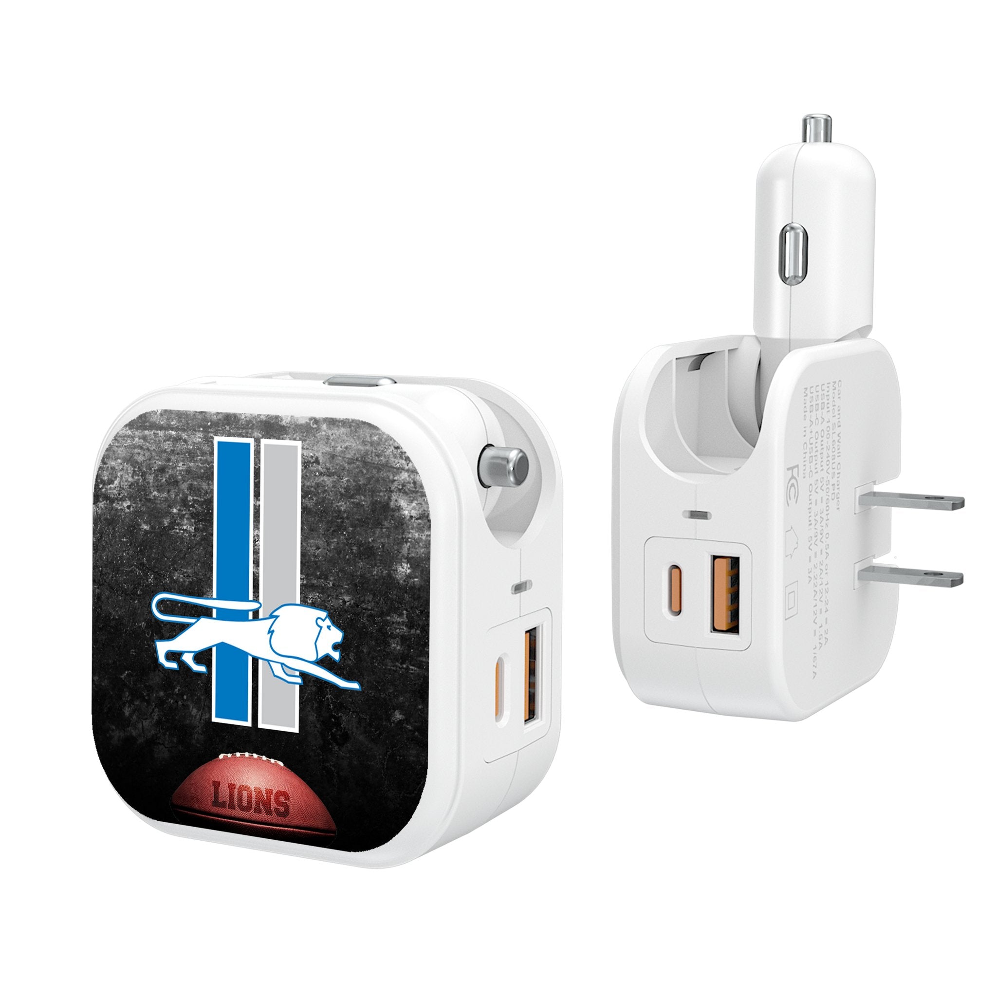 Detroit Lions Retro Legendary 2 in 1 USB Charger - Sports Gifts, Sports Memorabilia, Sports Collectibles, Fan Shop