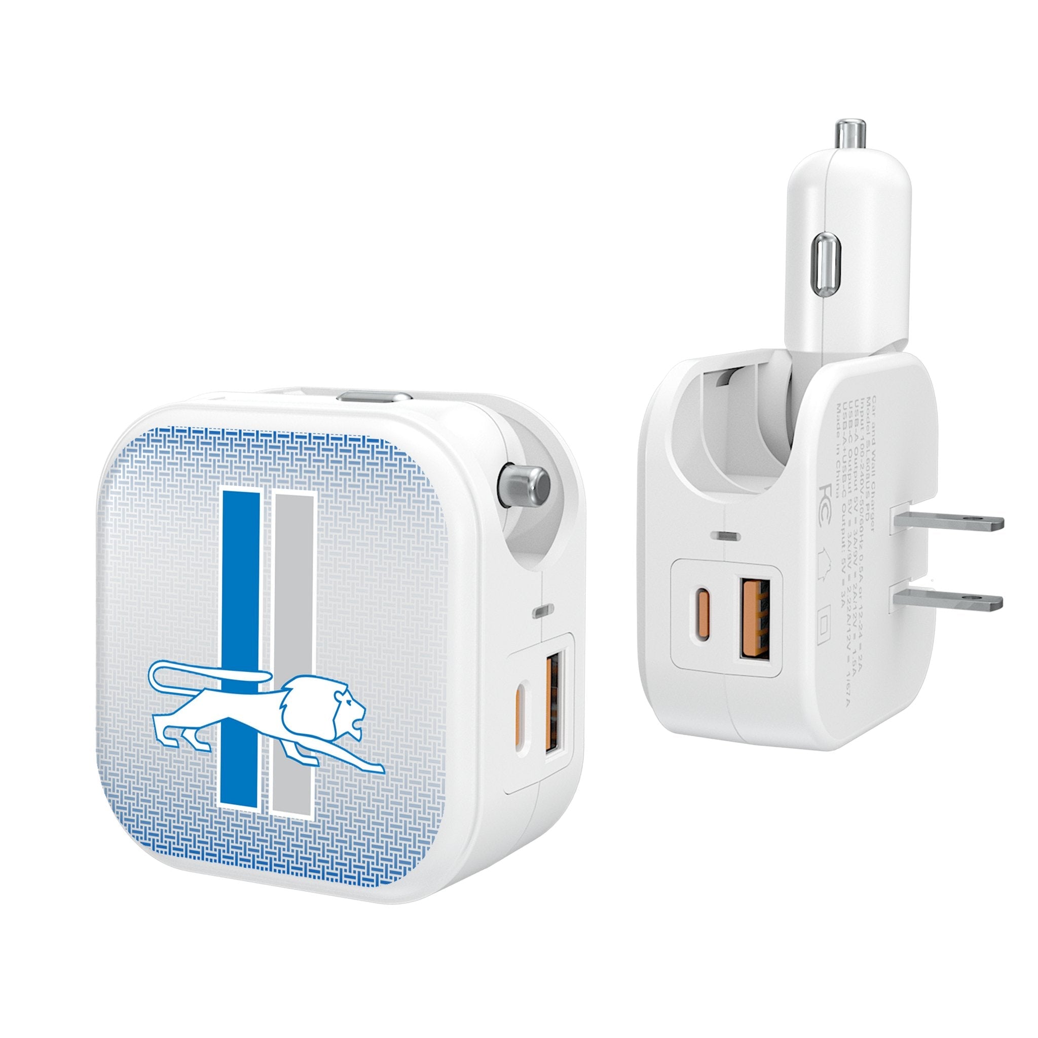 Detroit Lions Retro Linen 2 in 1 USB Charger - Sports Gifts, Sports Memorabilia, Sports Collectibles, Fan Shop