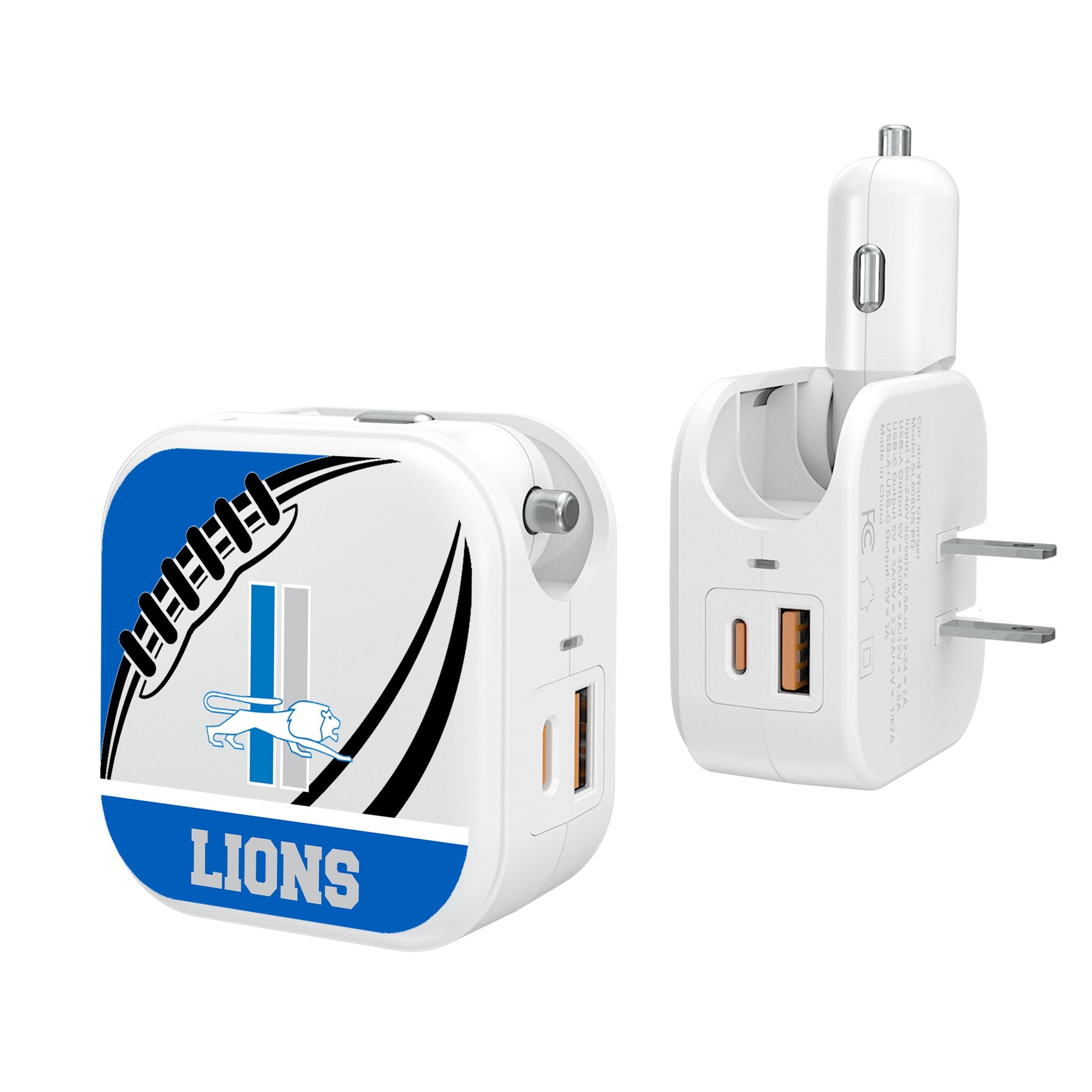Detroit Lions Retro Passtime 2 in 1 USB Charger - Sports Gifts, Sports Memorabilia, Sports Collectibles, Fan Shop