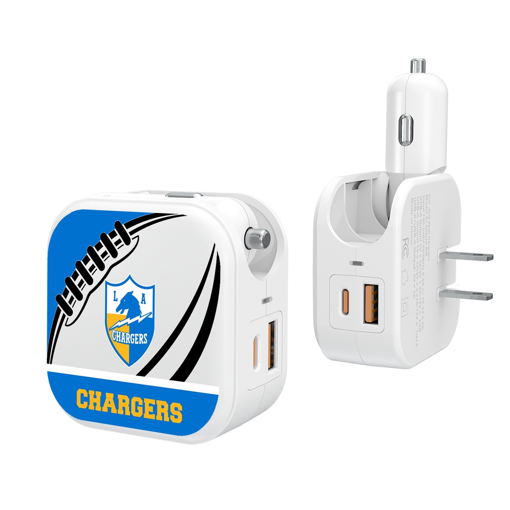Los Angeles Chargers Historic Collection Passtime 2 in 1 USB Charger - Sports Gifts, Sports Memorabilia, Sports Collectibles, Fan Shop