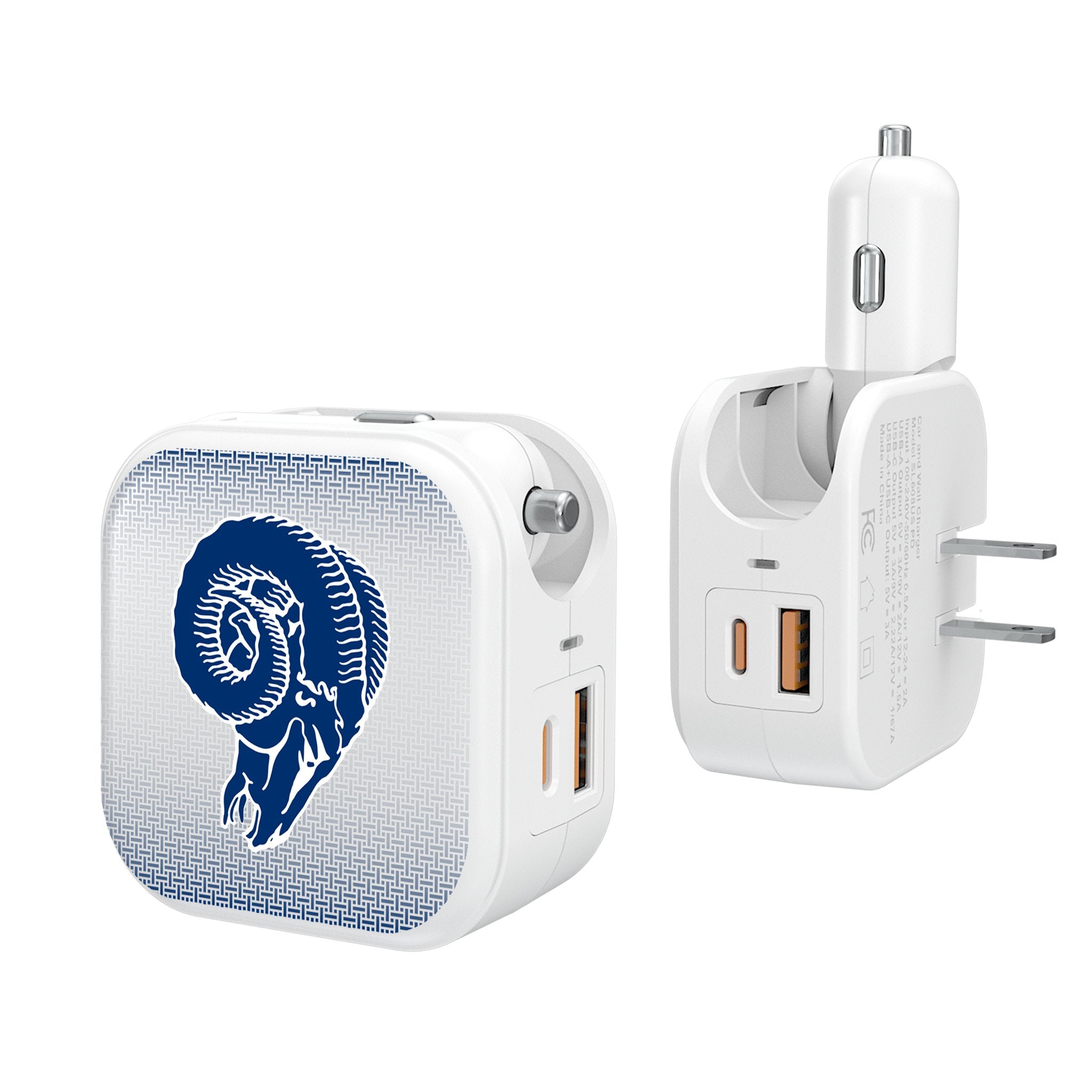 Los Angeles Rams Historic Collection Linen 2 in 1 USB Charger - Sports Gifts, Sports Memorabilia, Sports Collectibles, Fan Shop