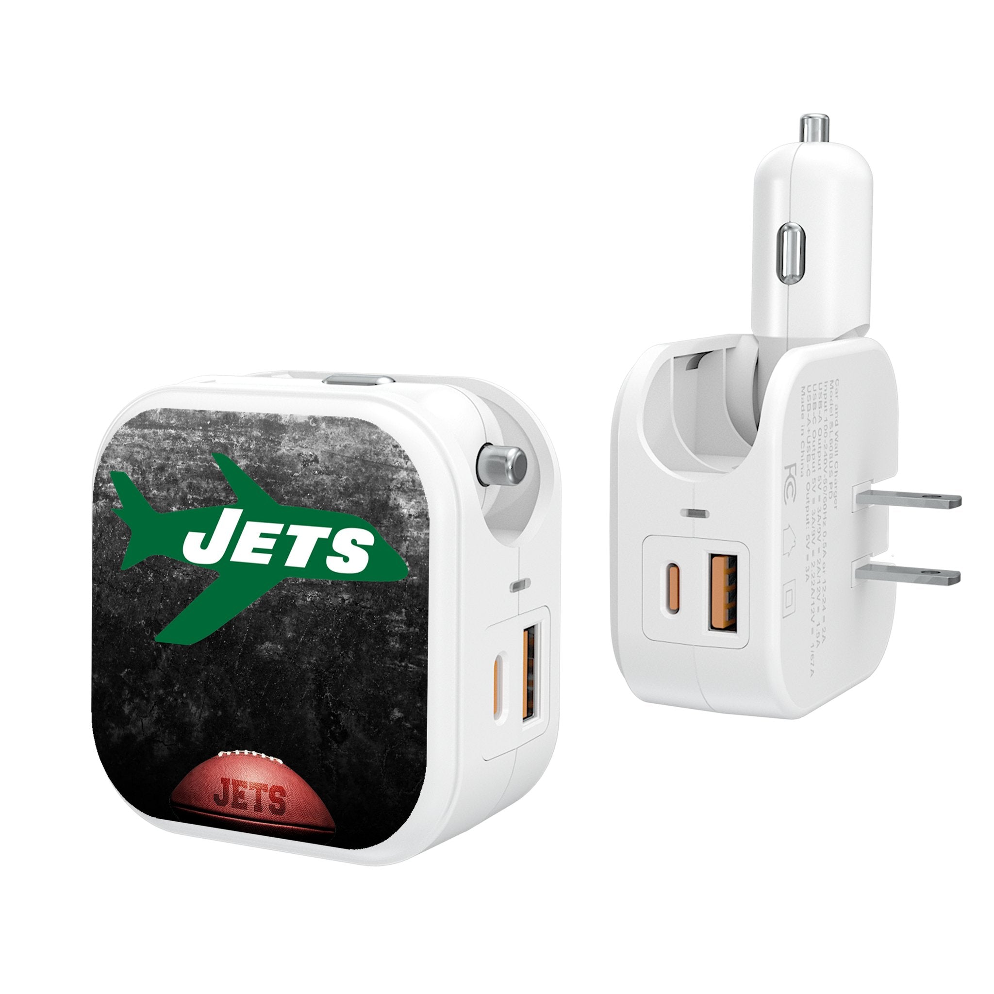 New York Jets 1963 Historic Collection Legendary 2 in 1 USB Charger - Sports Gifts, Sports Memorabilia, Sports Collectibles, Fan Shop