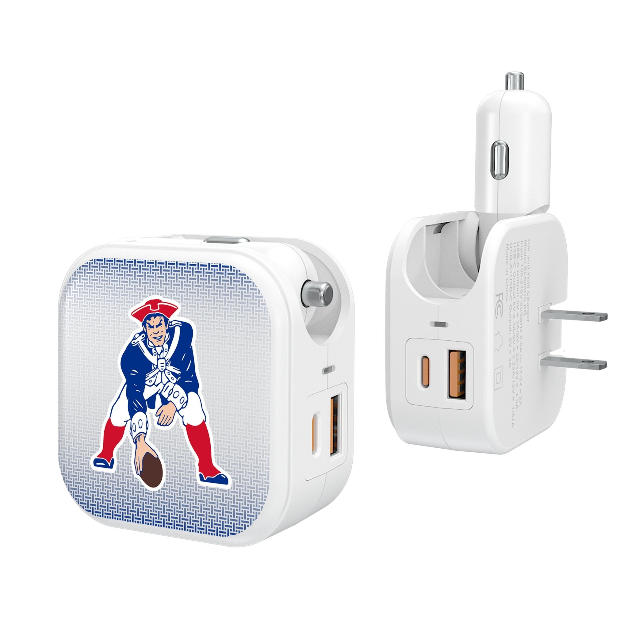New England Patriots Historic Collection Linen 2 in 1 USB Charger - Sports Gifts, Sports Memorabilia, Sports Collectibles, Fan Shop