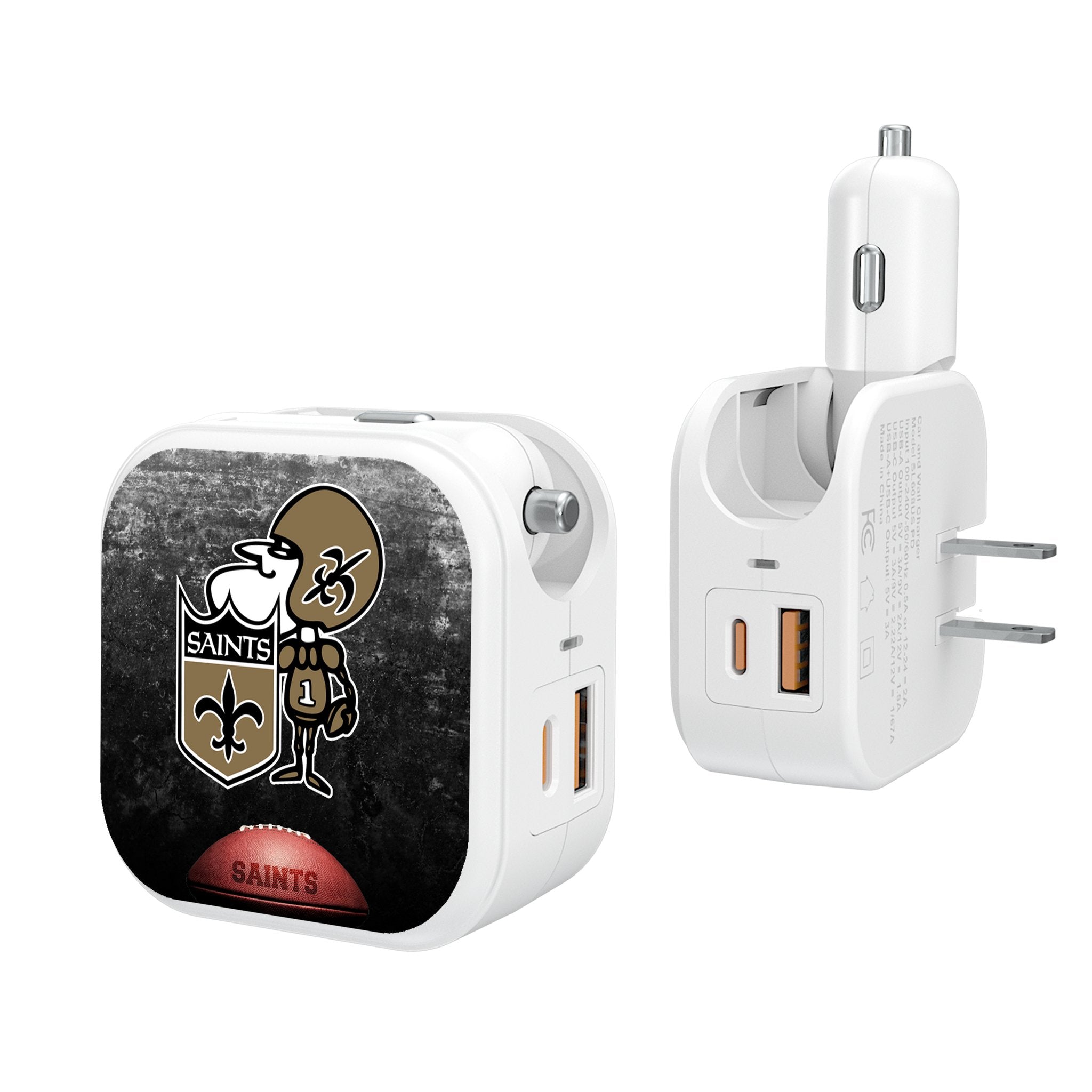 New Orleans Saints Historic Collection Legendary 2 in 1 USB Charger - Sports Gifts, Sports Memorabilia, Sports Collectibles, Fan Shop