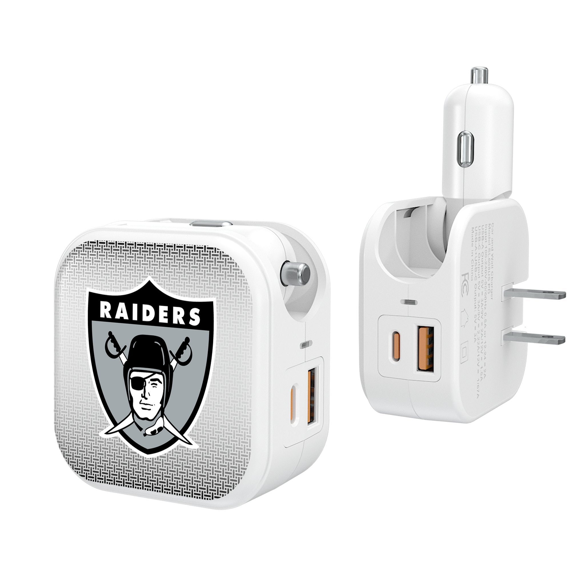 Oakland Raiders 1963 Historic Collection Linen 2 in 1 USB Charger - Sports Gifts, Sports Memorabilia, Sports Collectibles, Fan Shop
