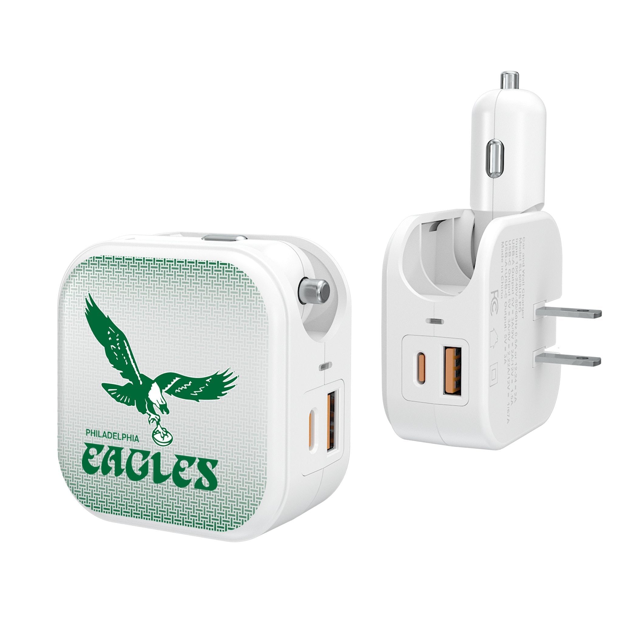 Philadelphia Eagles 1973-1995 Historic Collection Linen 2 in 1 USB Charger - Sports Gifts, Sports Memorabilia, Sports Collectibles, Fan Shop