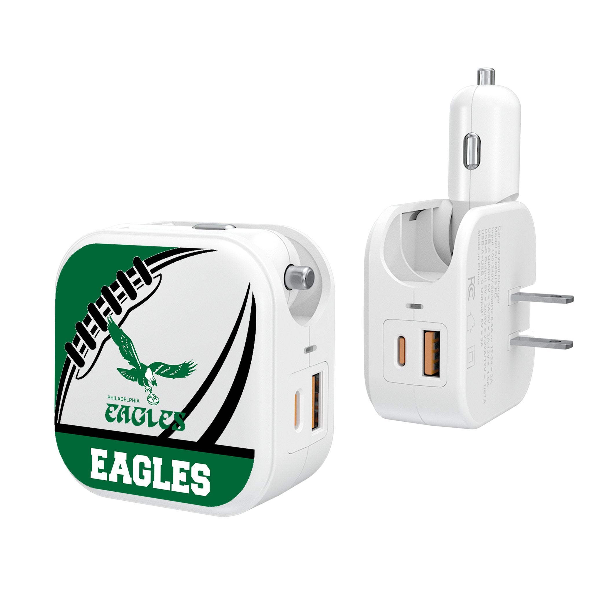 Philadelphia Eagles 1973-1995 Historic Collection Passtime 2 in 1 USB Charger - Sports Gifts, Sports Memorabilia, Sports Collectibles, Fan Shop