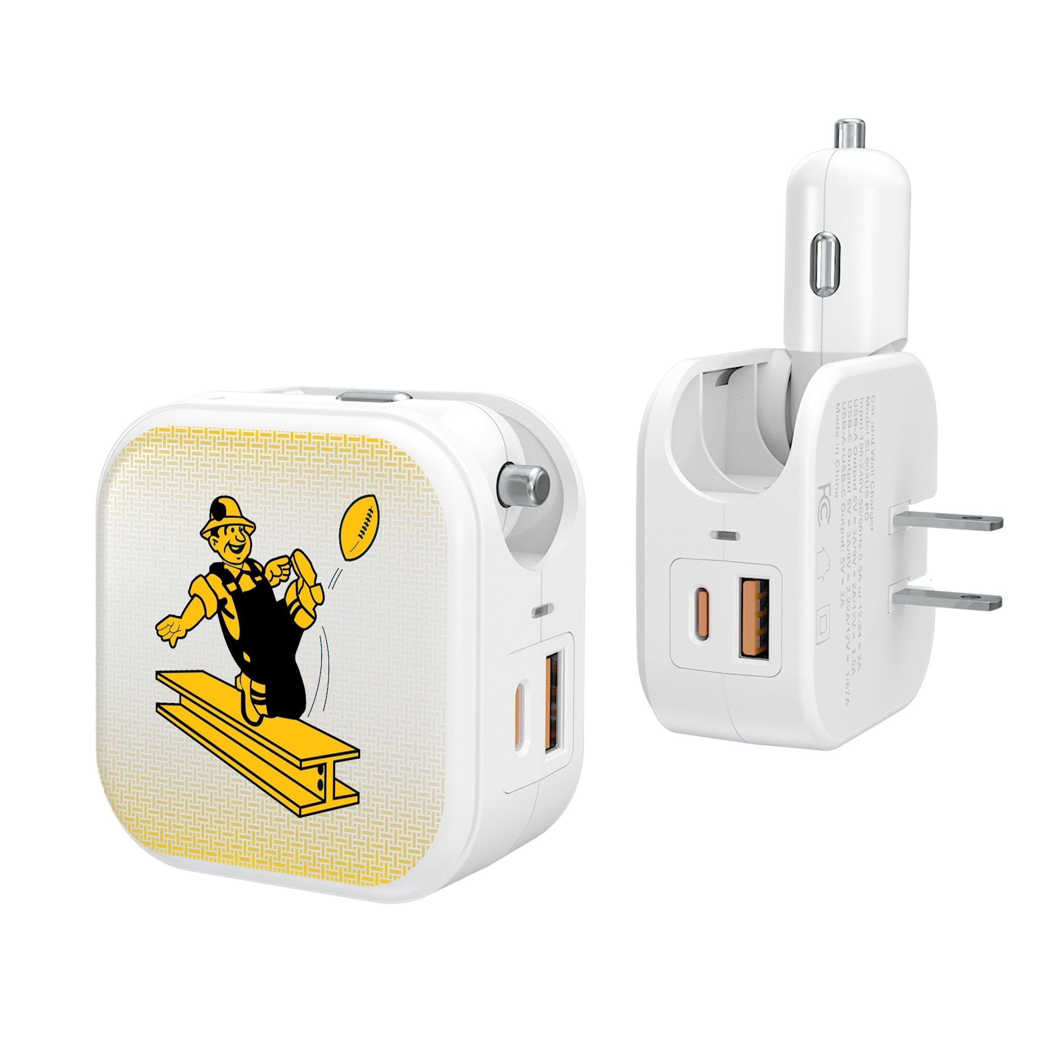 Pittsburgh Steelers 1961 Historic Collection Linen 2 in 1 USB Charger - Sports Gifts, Sports Memorabilia, Sports Collectibles, Fan Shop
