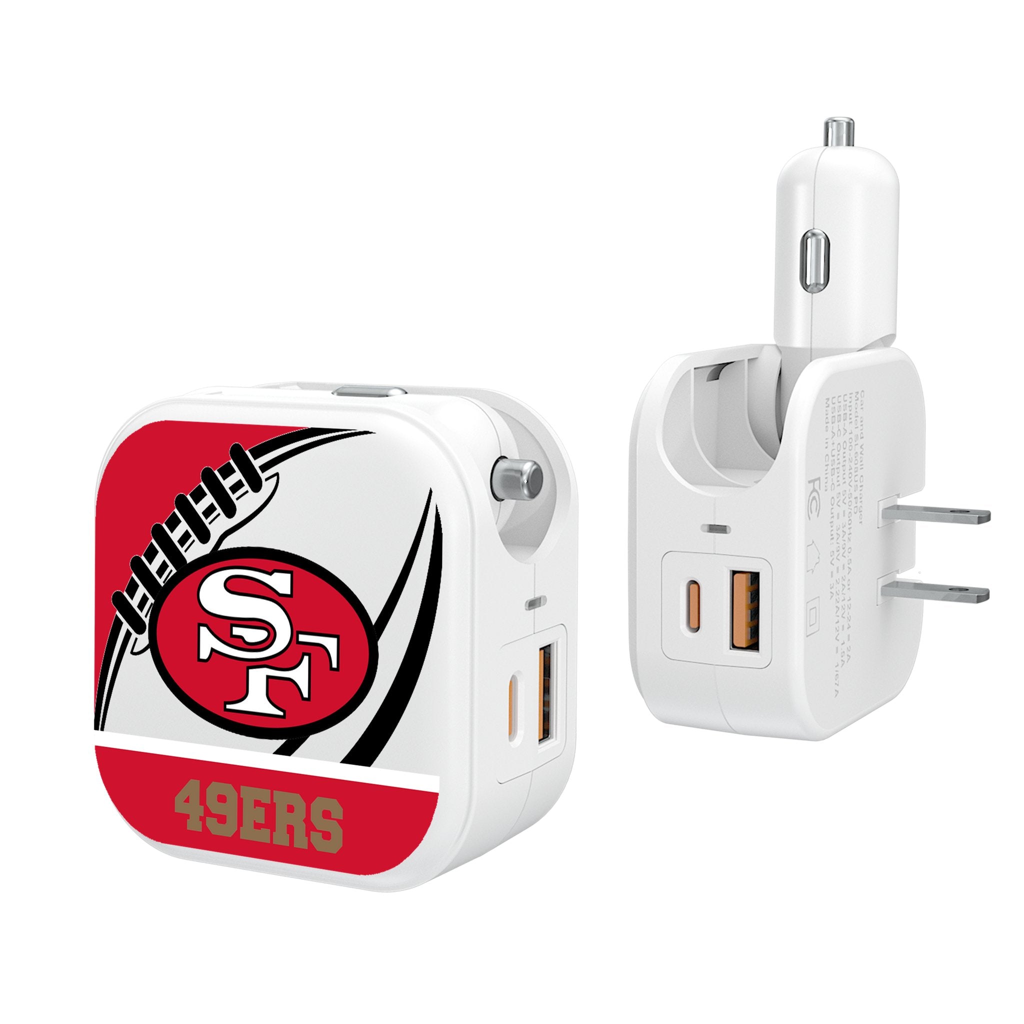 San Francisco 49ers Historic Collection Passtime 2 in 1 USB Charger - Sports Gifts, Sports Memorabilia, Sports Collectibles, Fan Shop