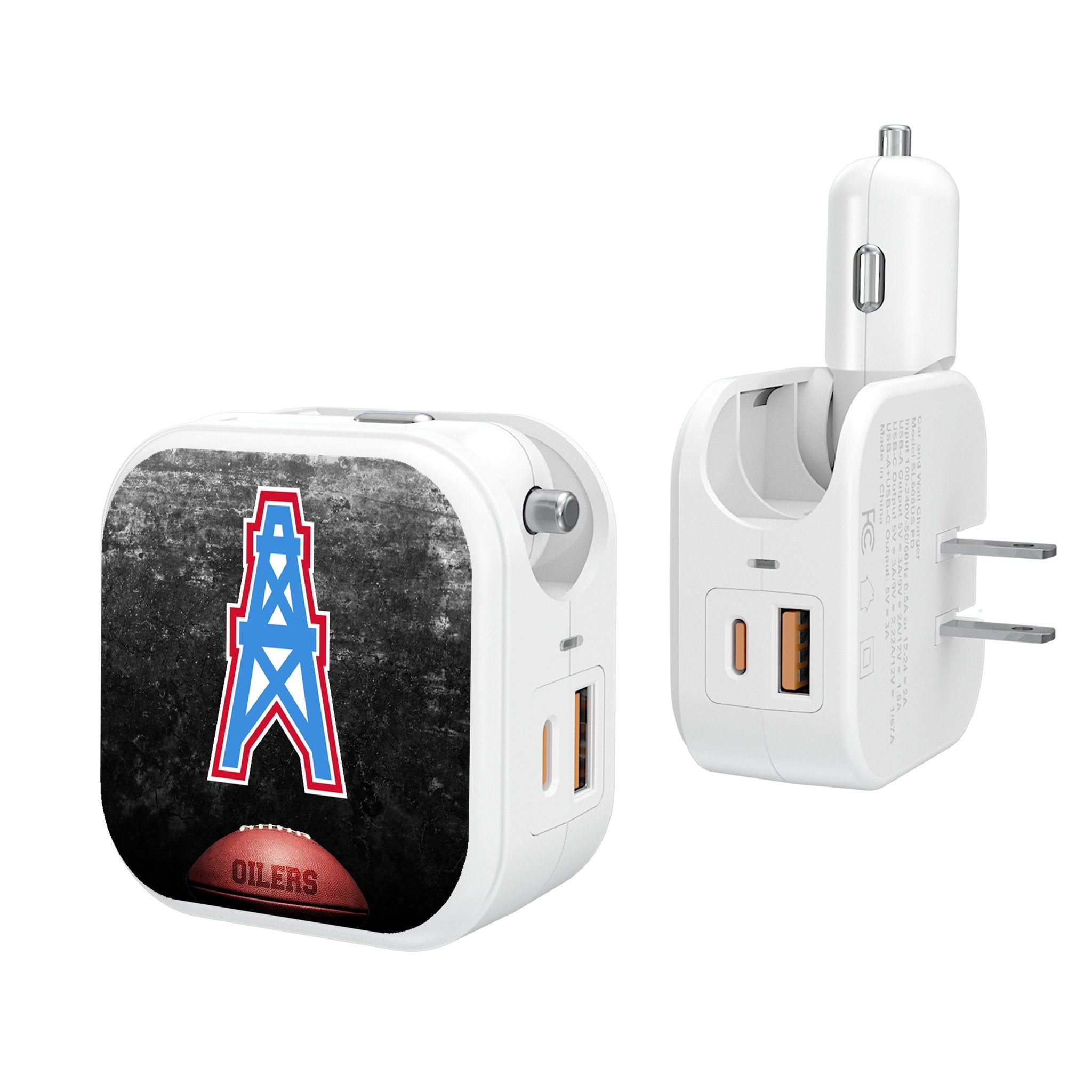 Houston Oilers Historic Collection Legendary 2 in 1 USB Charger - Sports Gifts, Sports Memorabilia, Sports Collectibles, Fan Shop