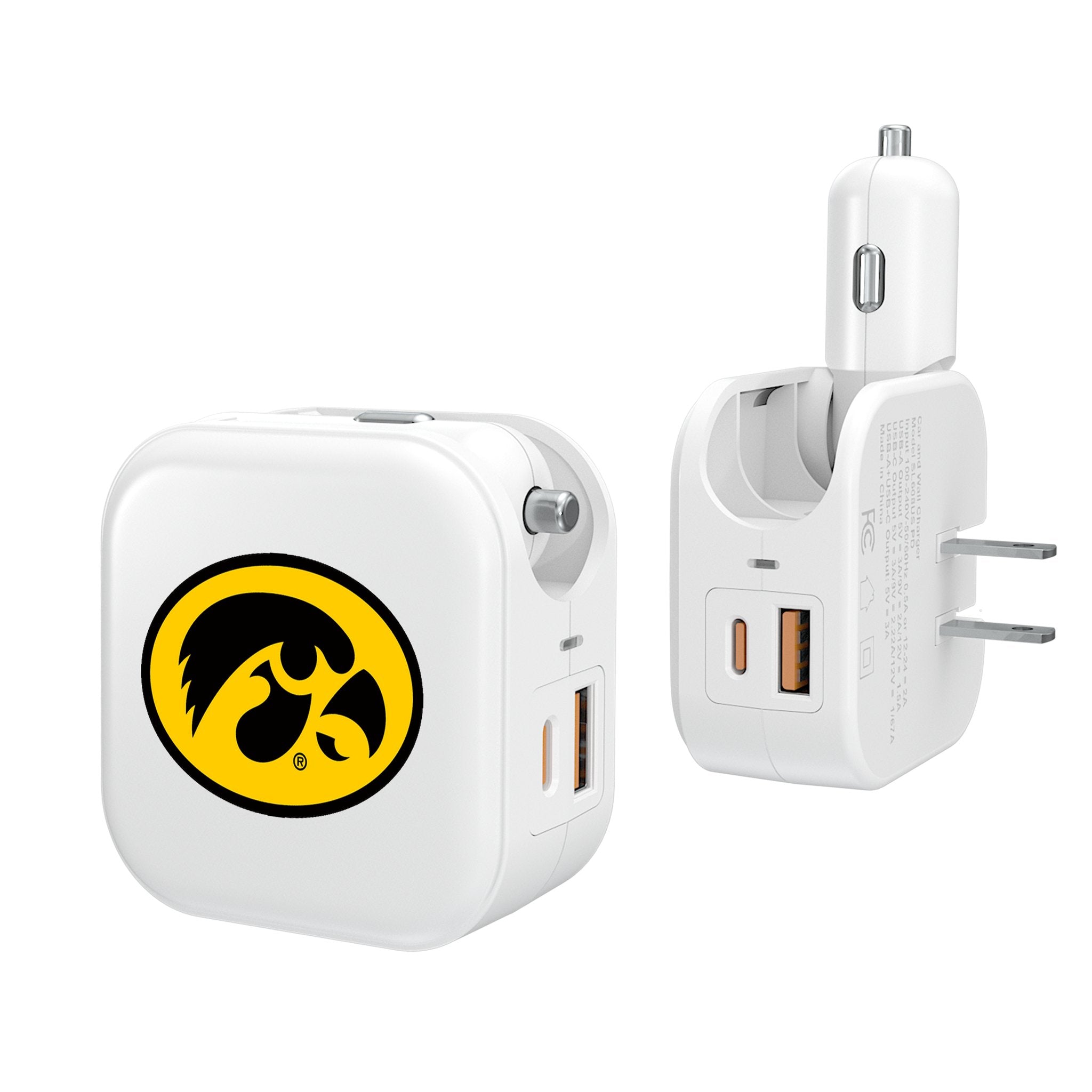 University of Iowa Hawkeyes Insignia 2 in 1 USB Charger - Sports Gifts, Sports Memorabilia, Sports Collectibles, Fan Shop