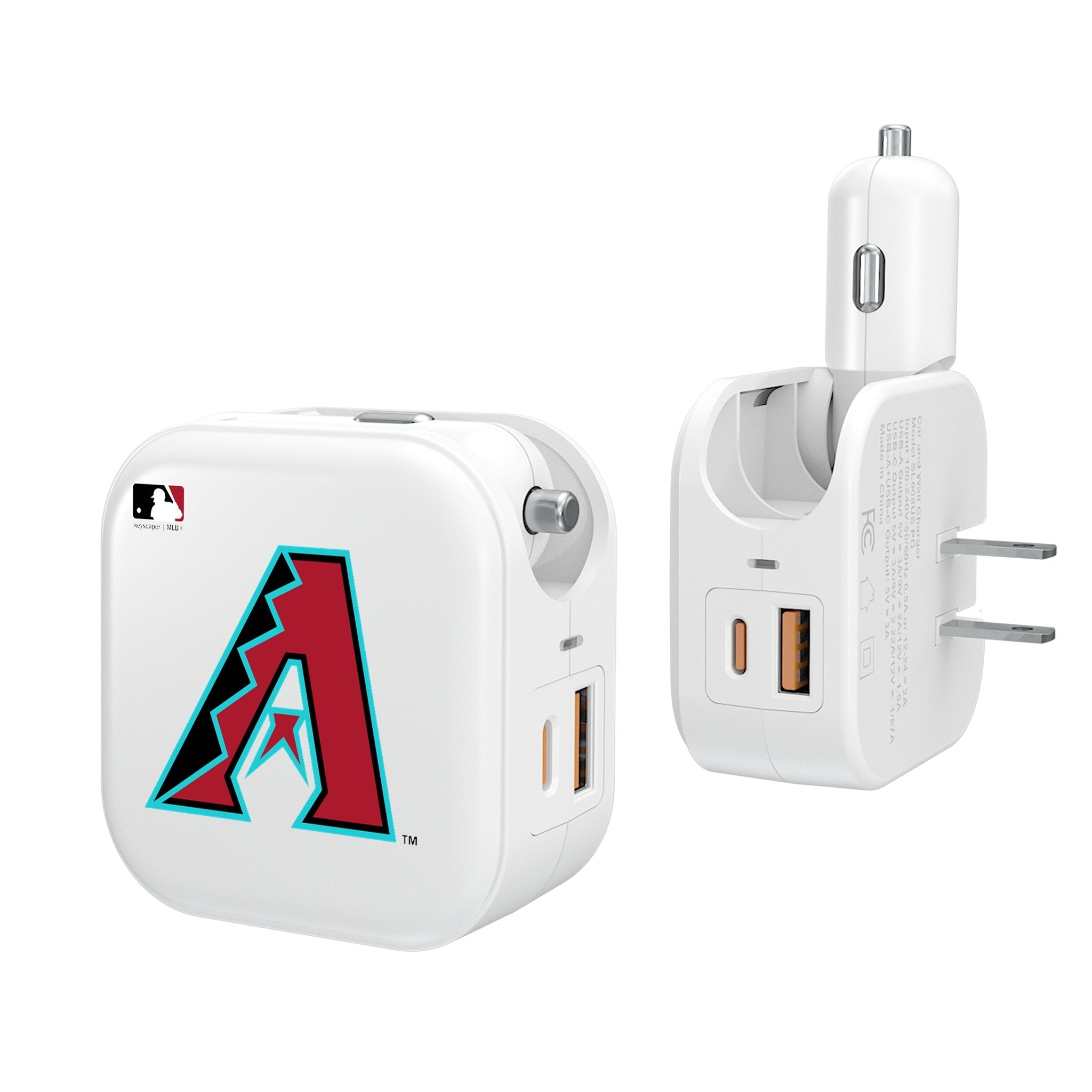 Arizona Diamondbacks Insignia 2 in 1 USB Charger - Sports Gifts, Sports Memorabilia, Sports Collectibles, Fan Shop