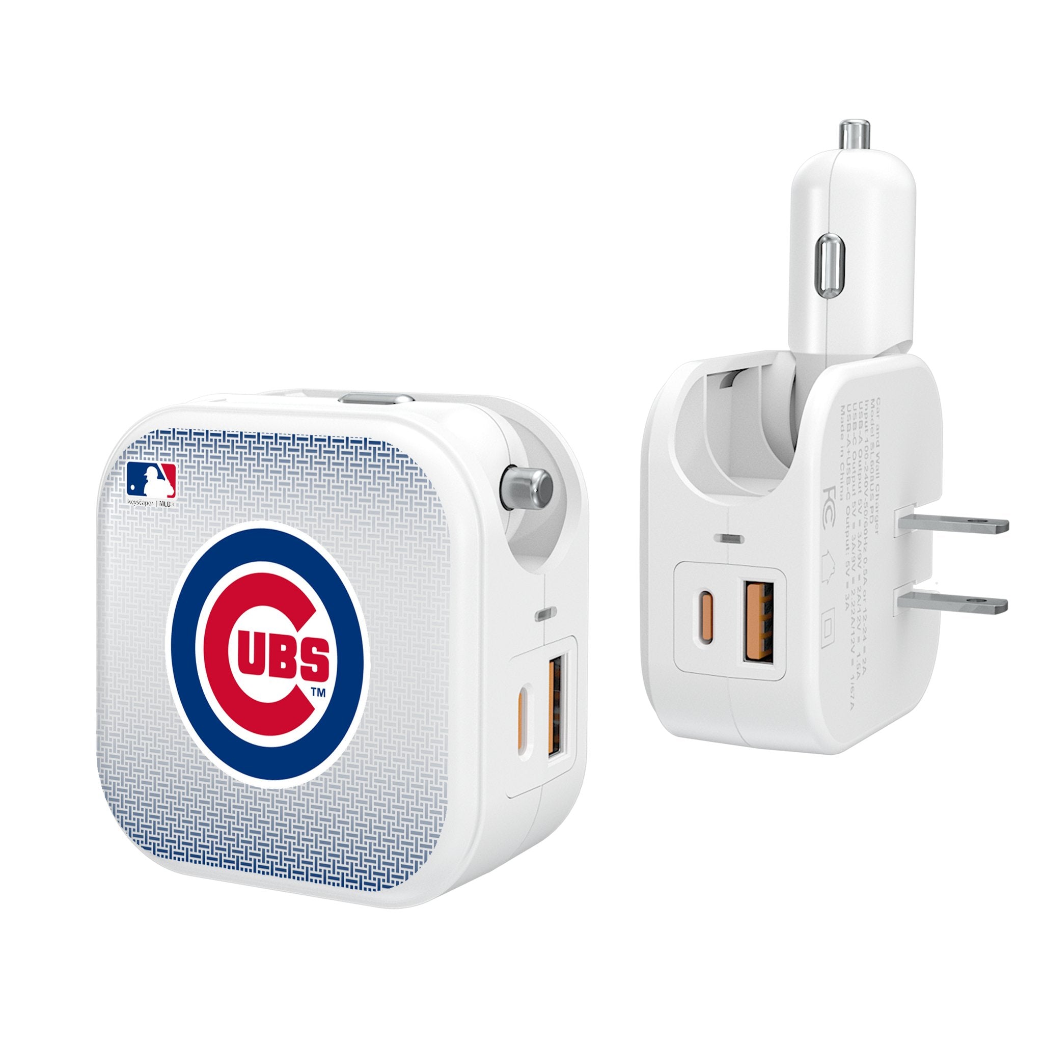 Chicago Cubs Linen 2 in 1 USB Charger - Sports Gifts, Sports Memorabilia, Sports Collectibles, Fan Shop