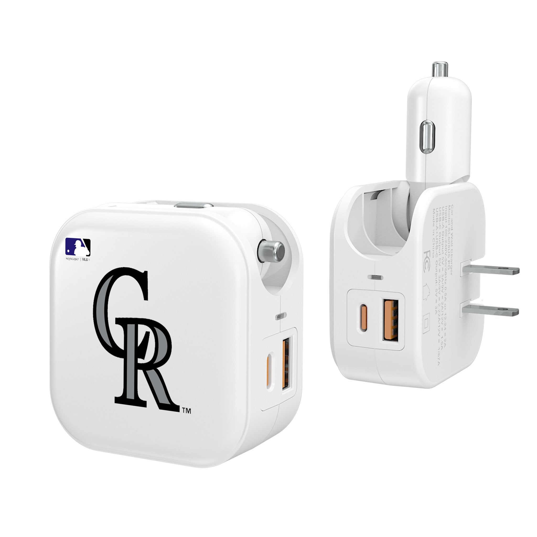Colorado Rockies Insignia 2 in 1 USB Charger - Sports Gifts, Sports Memorabilia, Sports Collectibles, Fan Shop