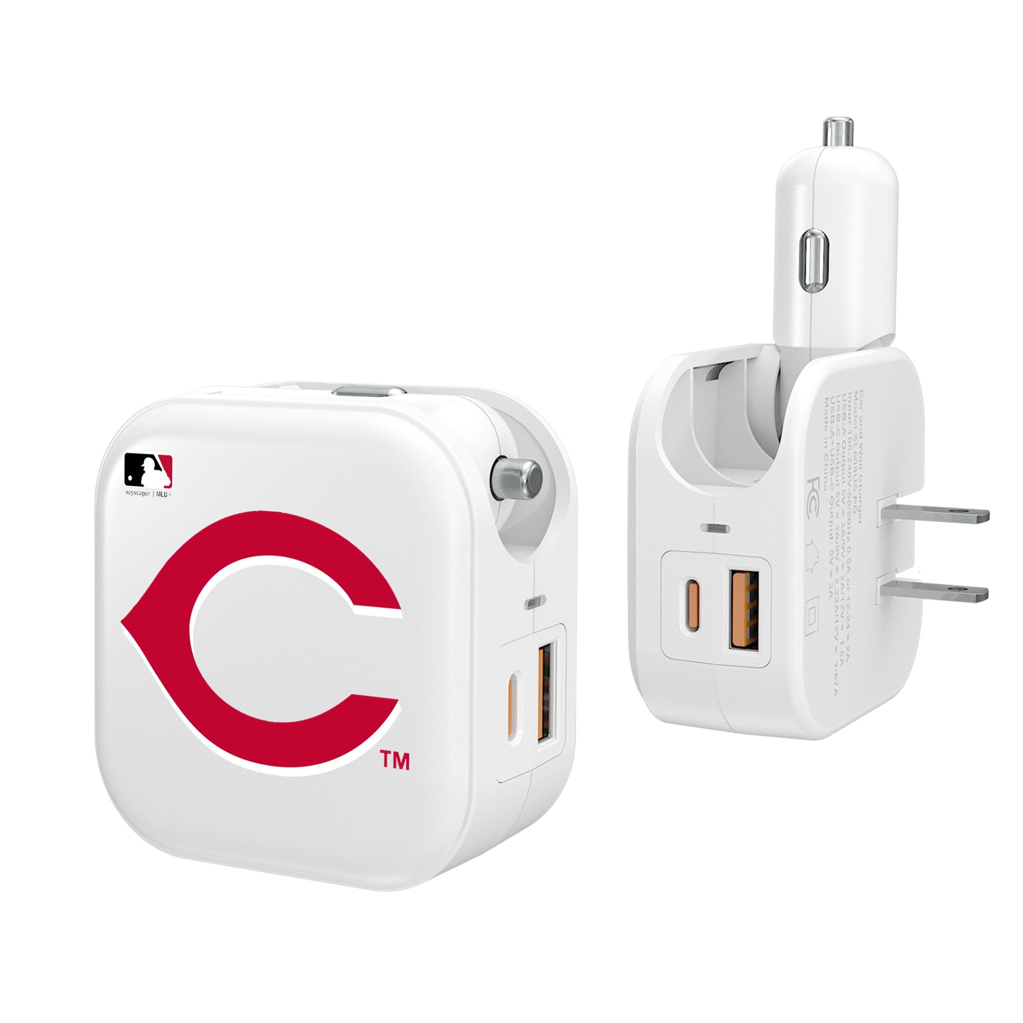 Cincinnati Reds Insignia 2 in 1 USB Charger - Sports Gifts, Sports Memorabilia, Sports Collectibles, Fan Shop