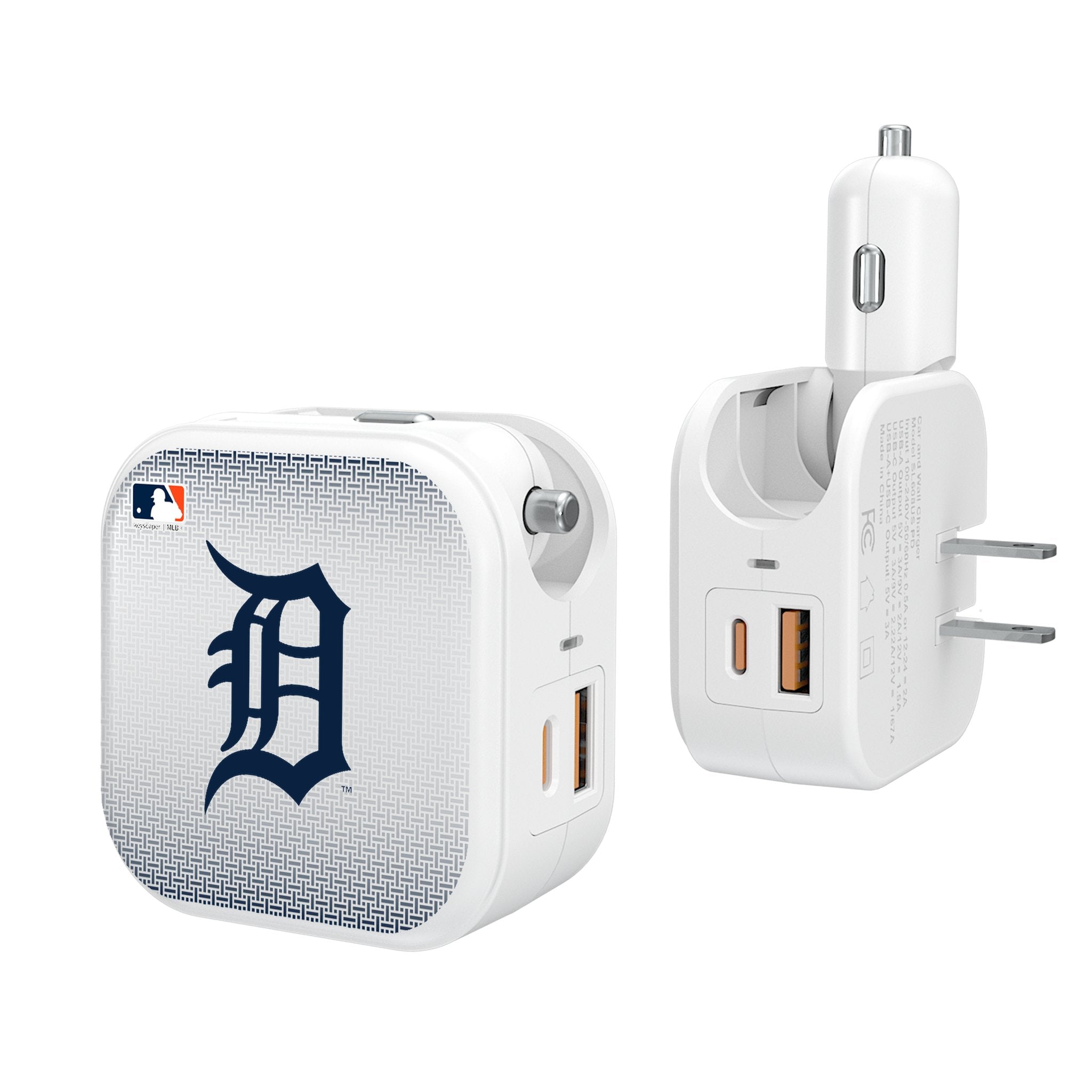Detroit Tigers Linen 2 in 1 USB Charger - Sports Gifts, Sports Memorabilia, Sports Collectibles, Fan Shop
