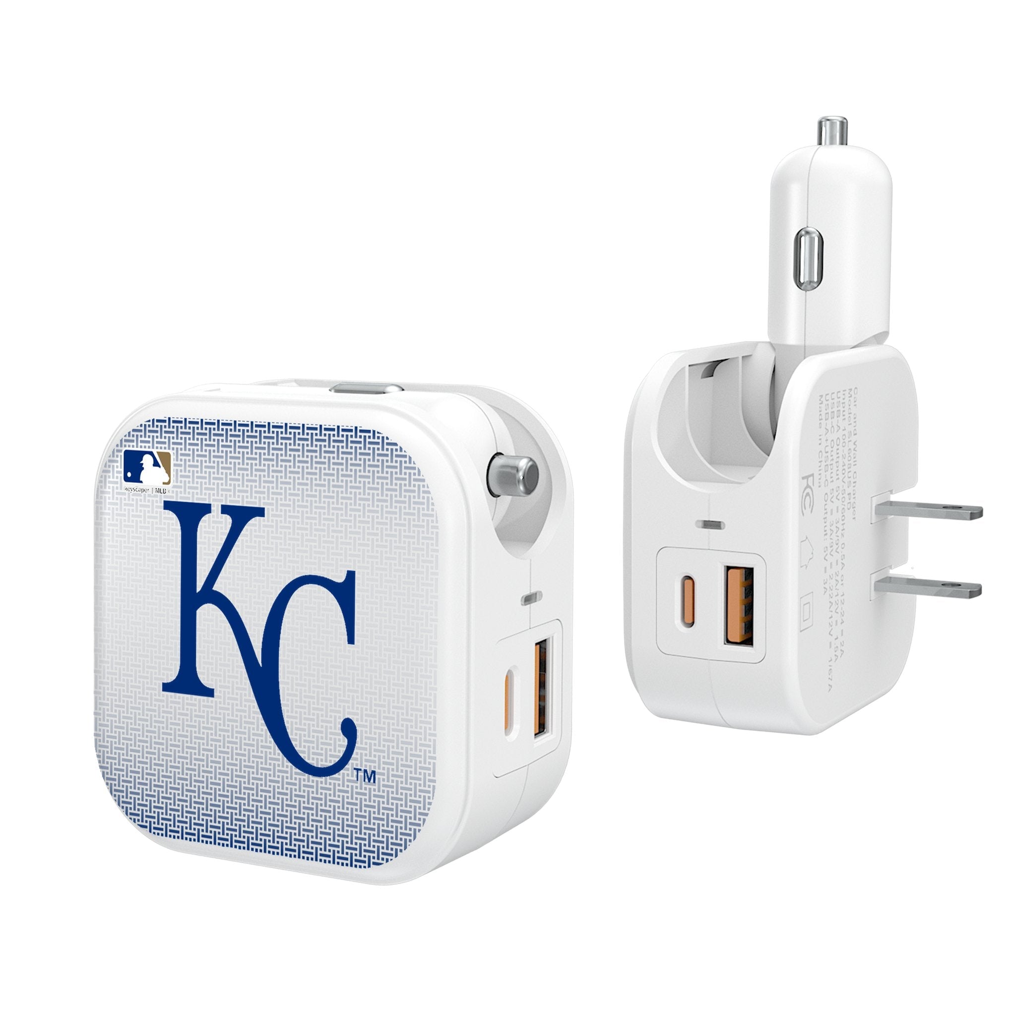 Kansas City Royals Linen 2 in 1 USB Charger - Sports Gifts, Sports Memorabilia, Sports Collectibles, Fan Shop