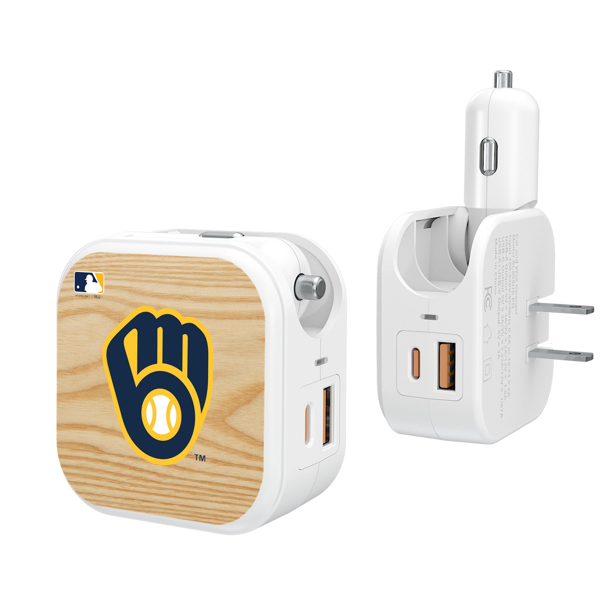 Milwaukee Brewers Baseball Bat 2 in 1 USB Charger - Sports Gifts, Sports Memorabilia, Sports Collectibles, Fan Shop