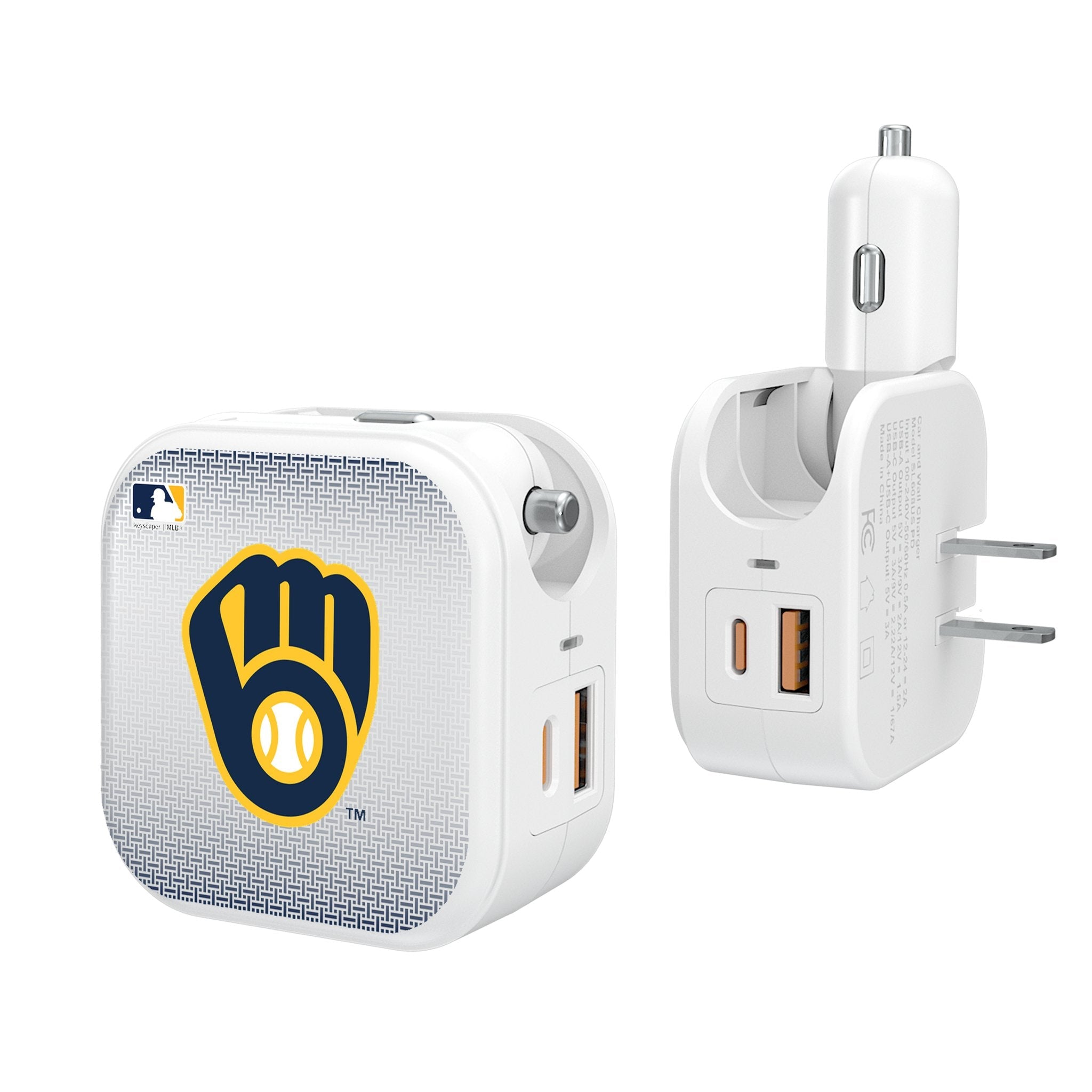 Milwaukee Brewers Linen 2 in 1 USB Charger - Sports Gifts, Sports Memorabilia, Sports Collectibles, Fan Shop