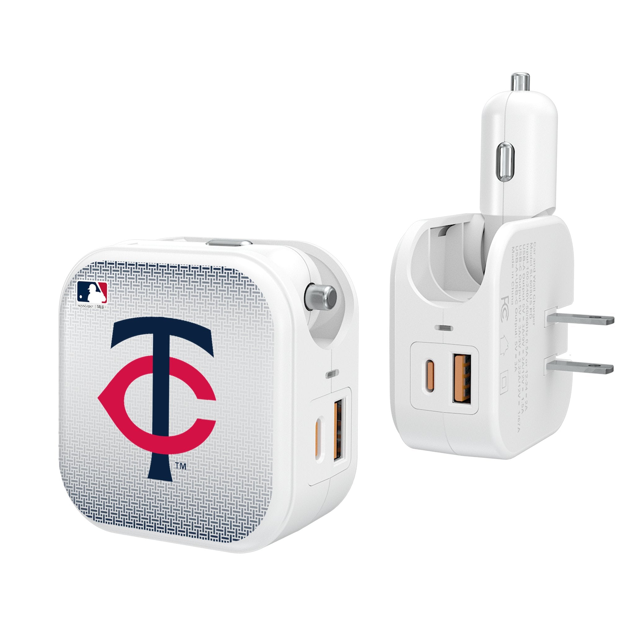 Minnesota Twins Linen 2 in 1 USB Charger - Sports Gifts, Sports Memorabilia, Sports Collectibles, Fan Shop