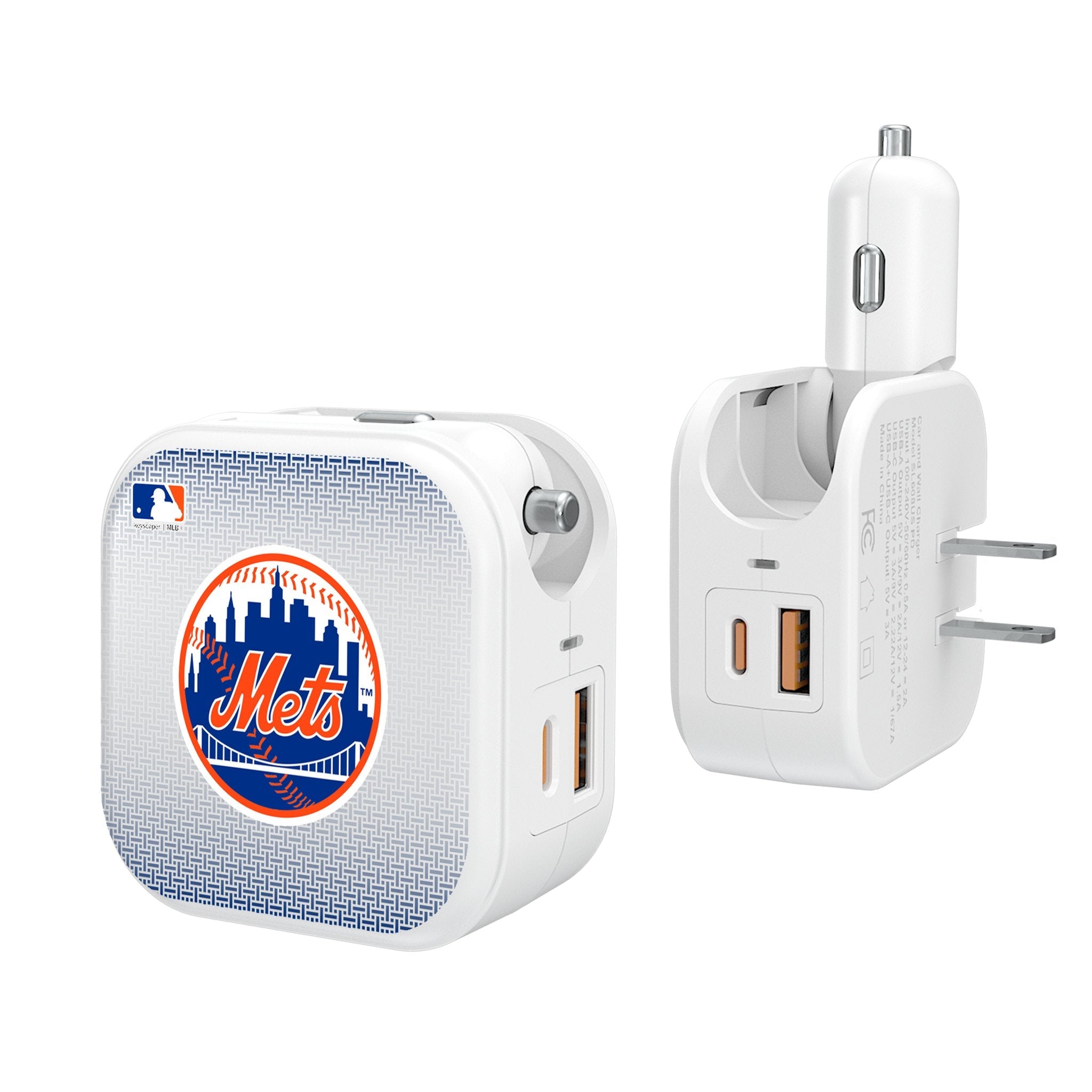 New York Mets Linen 2 in 1 USB Charger - Sports Gifts, Sports Memorabilia, Sports Collectibles, Fan Shop
