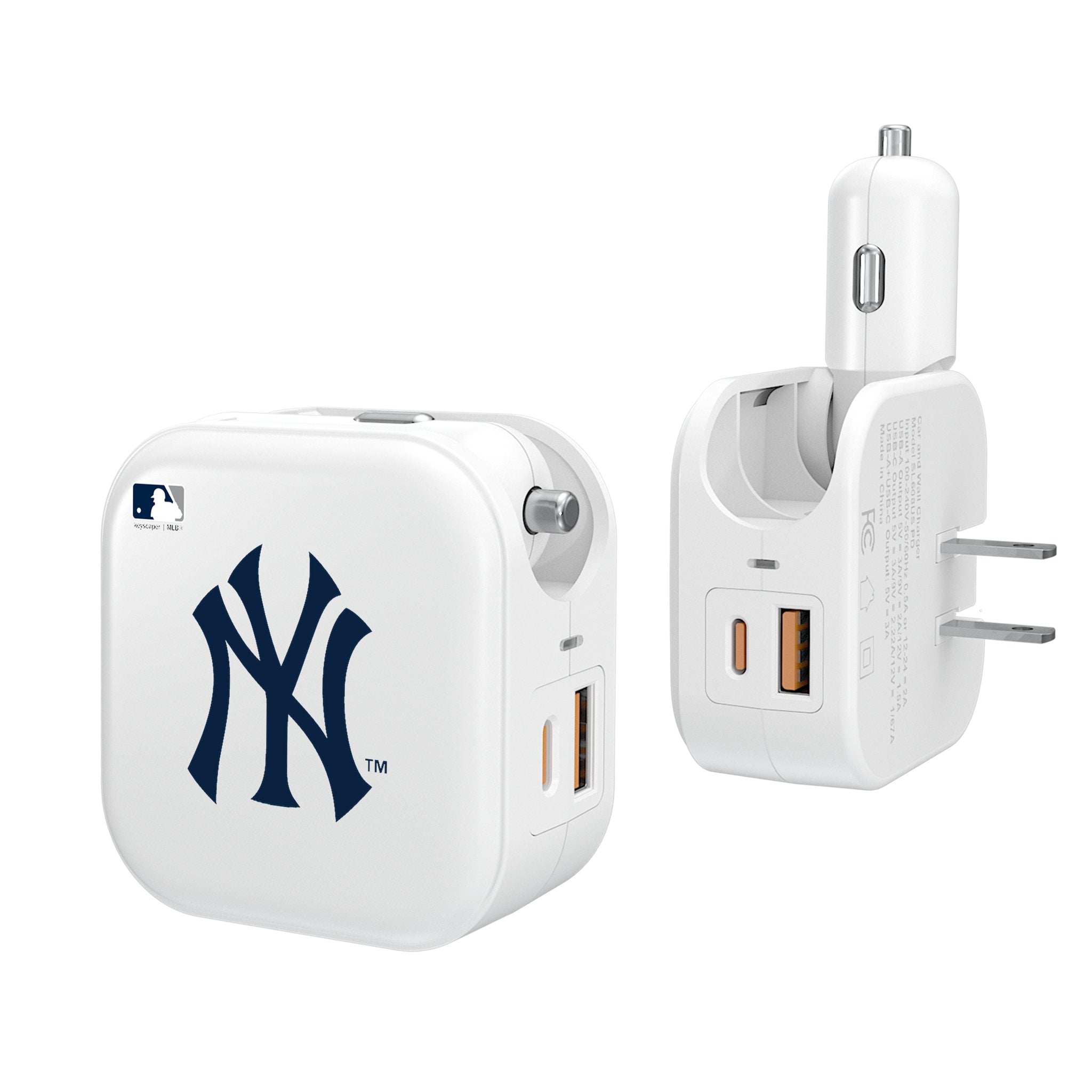 New York Yankees Insignia 2 in 1 USB Charger - Sports Gifts, Sports Memorabilia, Sports Collectibles, Fan Shop