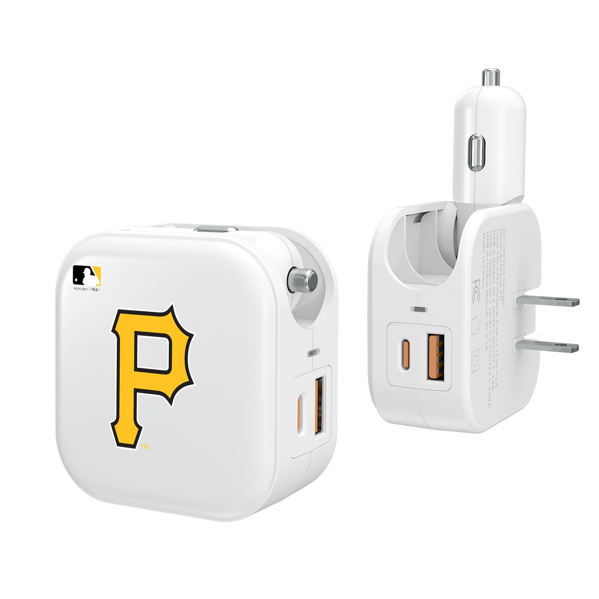 Pittsburgh Pirates Insignia 2 in 1 USB Charger - Sports Gifts, Sports Memorabilia, Sports Collectibles, Fan Shop