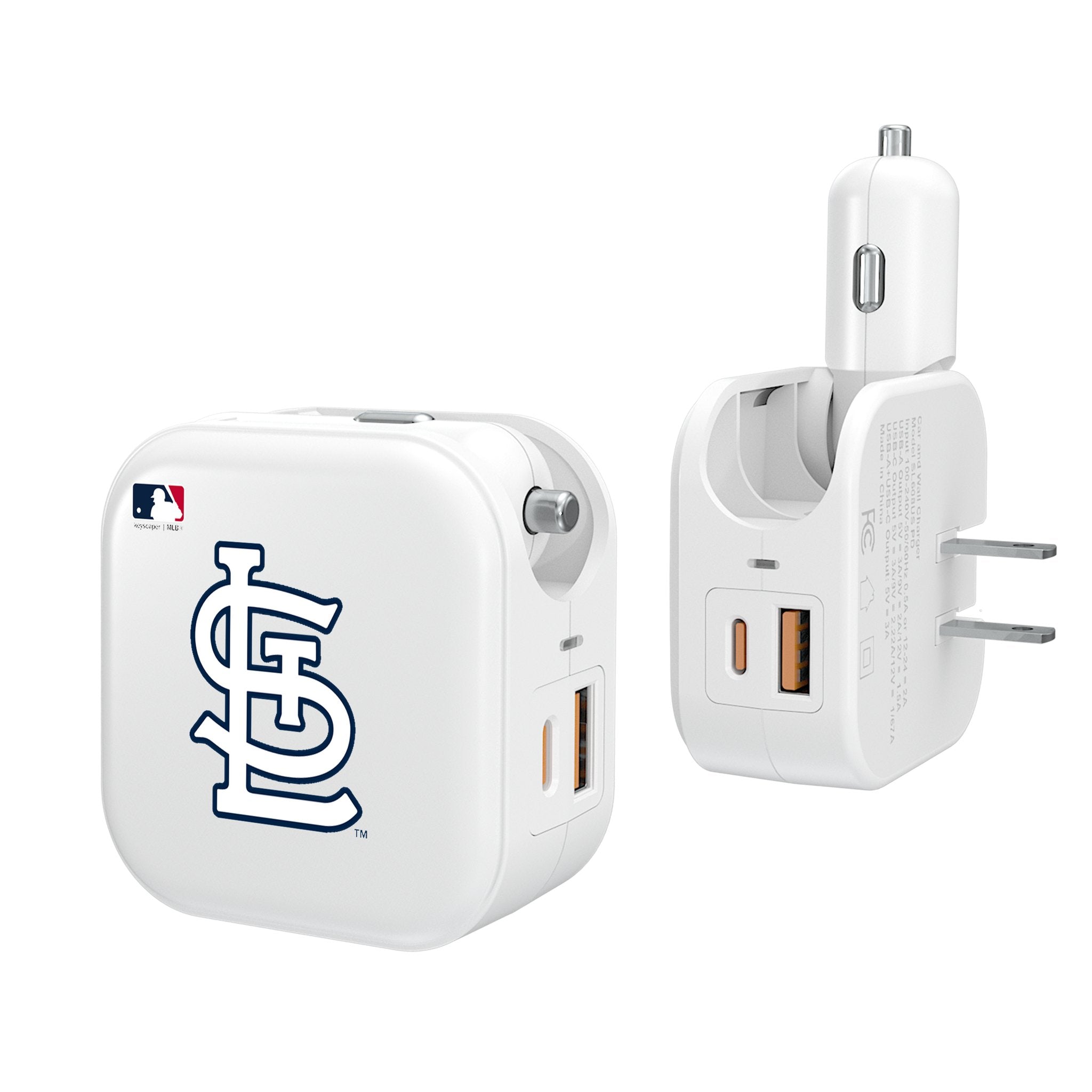St Louis Cardinals Insignia 2 in 1 USB Charger - Sports Gifts, Sports Memorabilia, Sports Collectibles, Fan Shop
