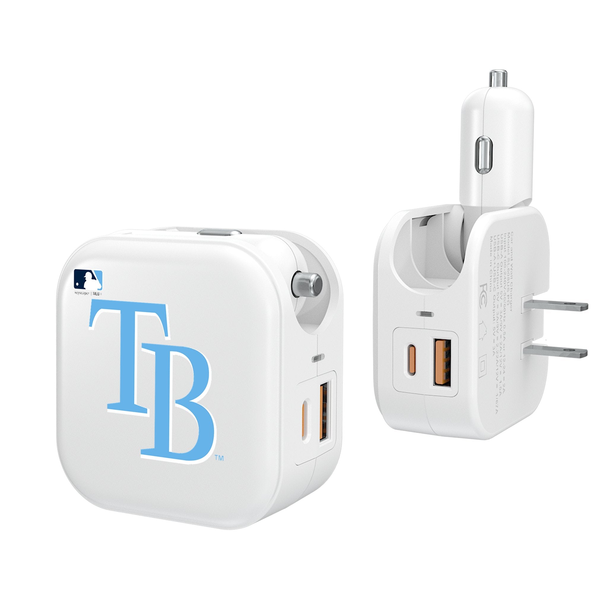 Tampa Bay Rays Insignia 2 in 1 USB Charger - Sports Gifts, Sports Memorabilia, Sports Collectibles, Fan Shop