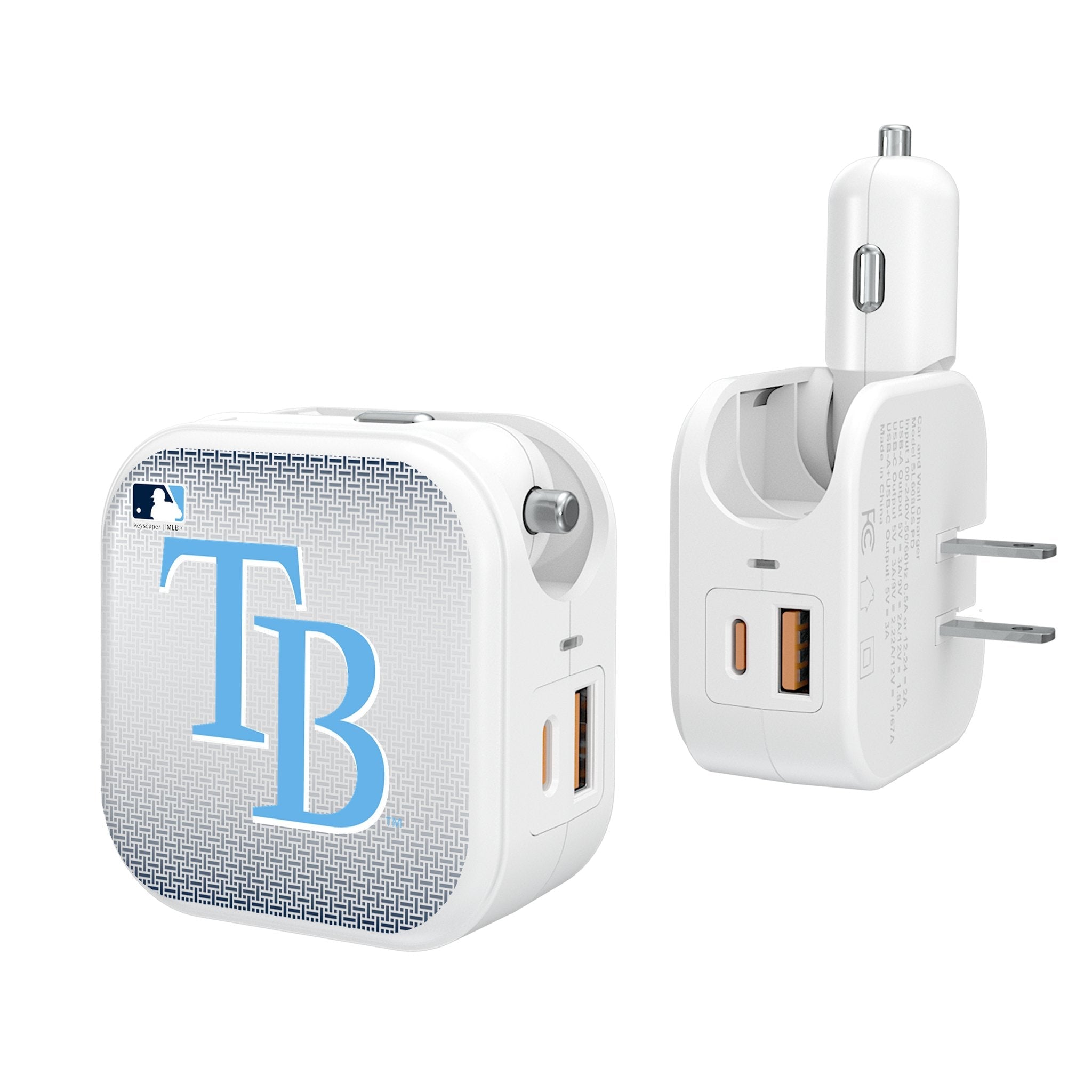 Tampa Bay Rays Linen 2 in 1 USB Charger - Sports Gifts, Sports Memorabilia, Sports Collectibles, Fan Shop