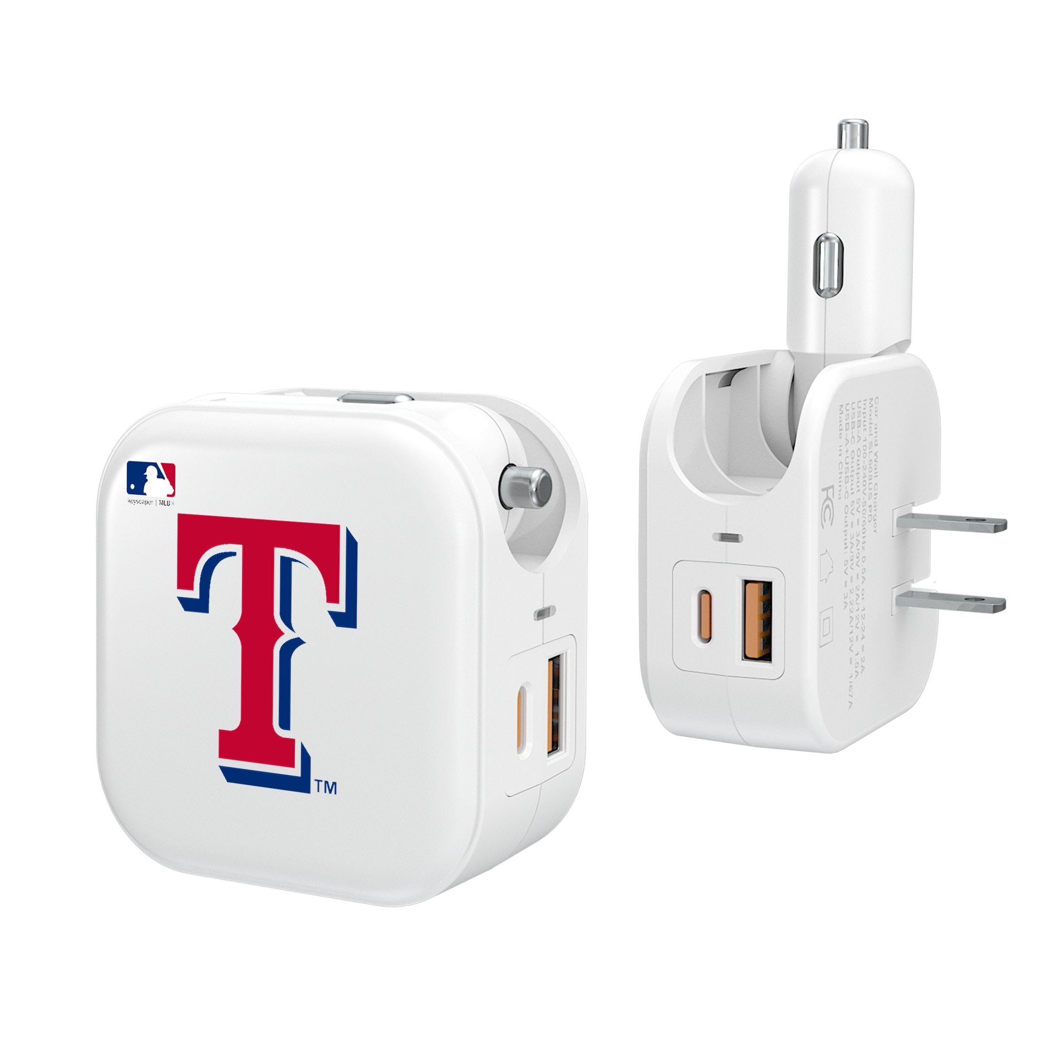 Texas Rangers Insignia 2 in 1 USB Charger - Sports Gifts, Sports Memorabilia, Sports Collectibles, Fan Shop