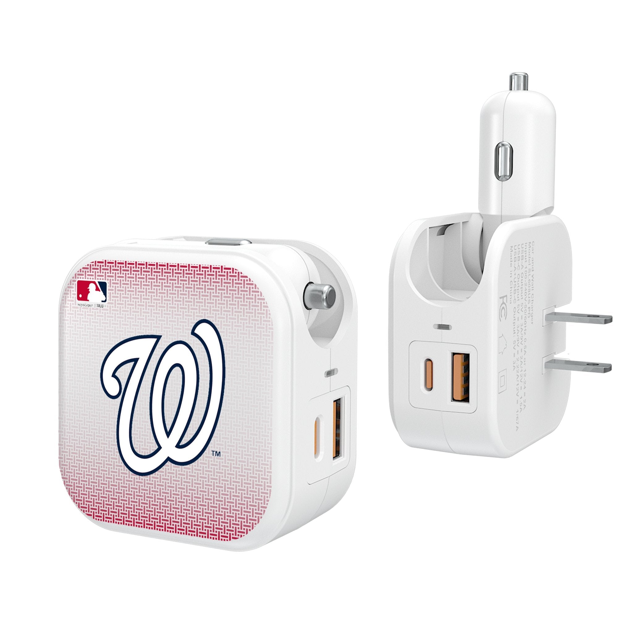 Washington Nationals Linen 2 in 1 USB Charger - Sports Gifts, Sports Memorabilia, Sports Collectibles, Fan Shop