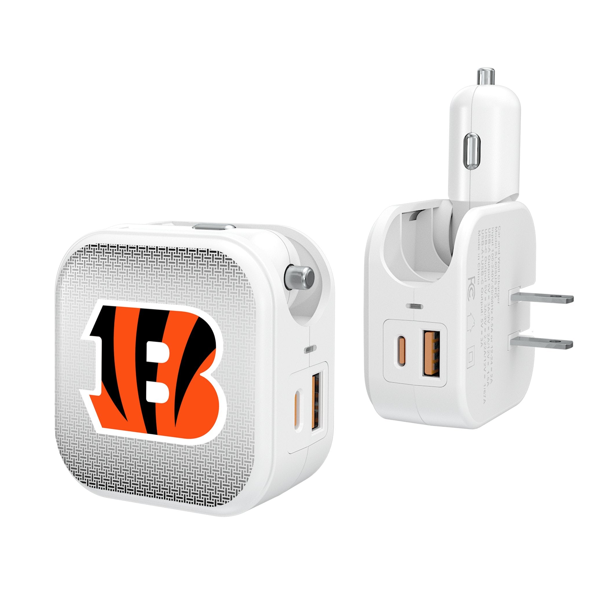 Cincinnati Bengals Linen 2 in 1 USB Charger - Sports Gifts, Sports Memorabilia, Sports Collectibles, Fan Shop