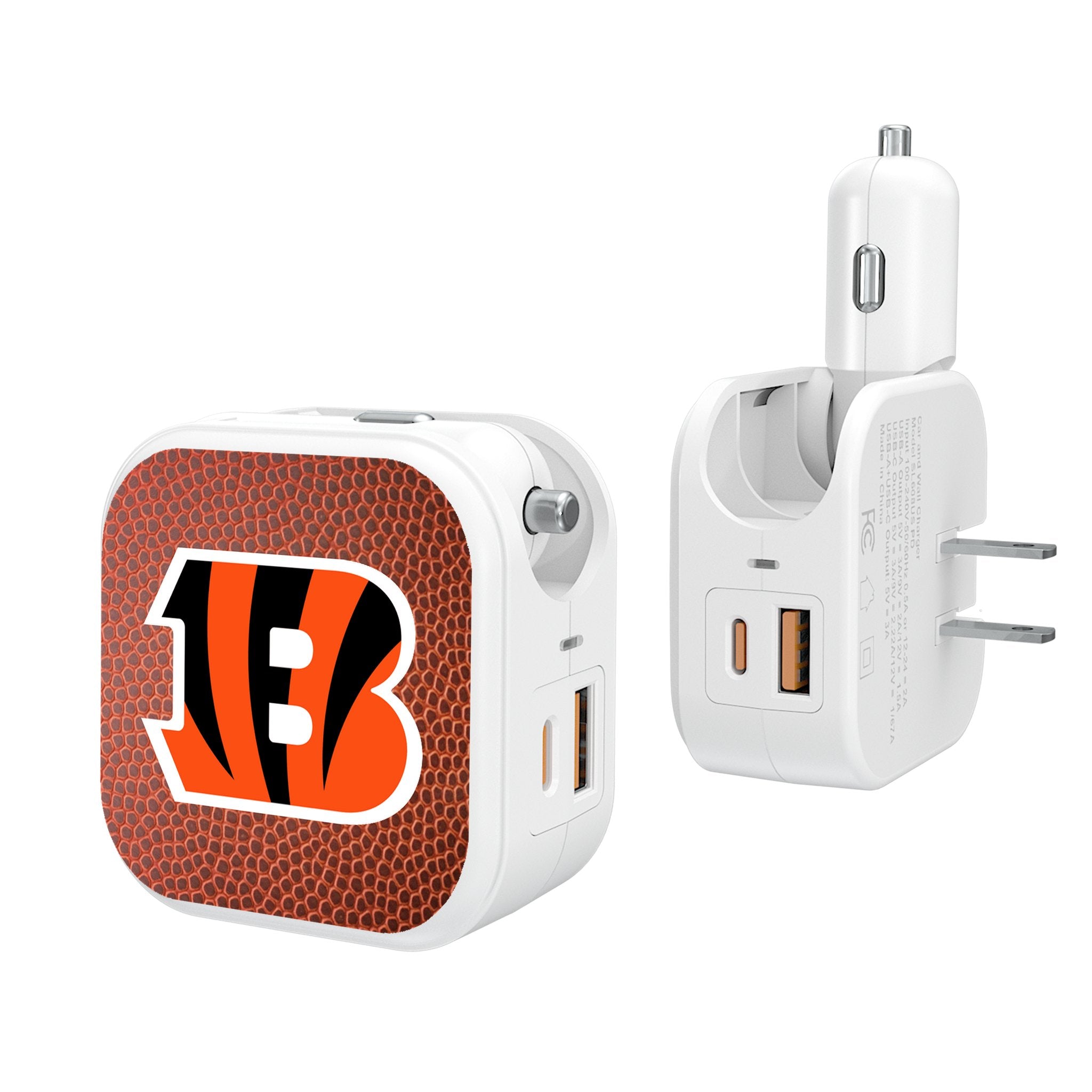 Cincinnati Bengals Football 2 in 1 USB Charger - Sports Gifts, Sports Memorabilia, Sports Collectibles, Fan Shop