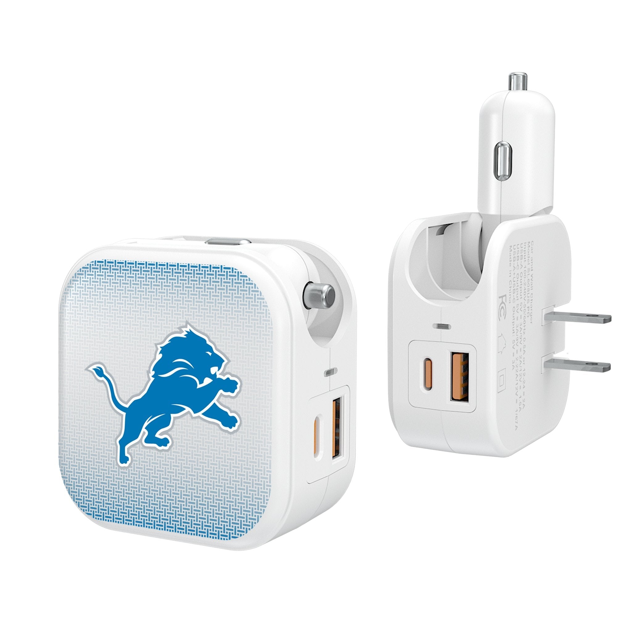Detroit Lions Linen 2 in 1 USB Charger - Sports Gifts, Sports Memorabilia, Sports Collectibles, Fan Shop