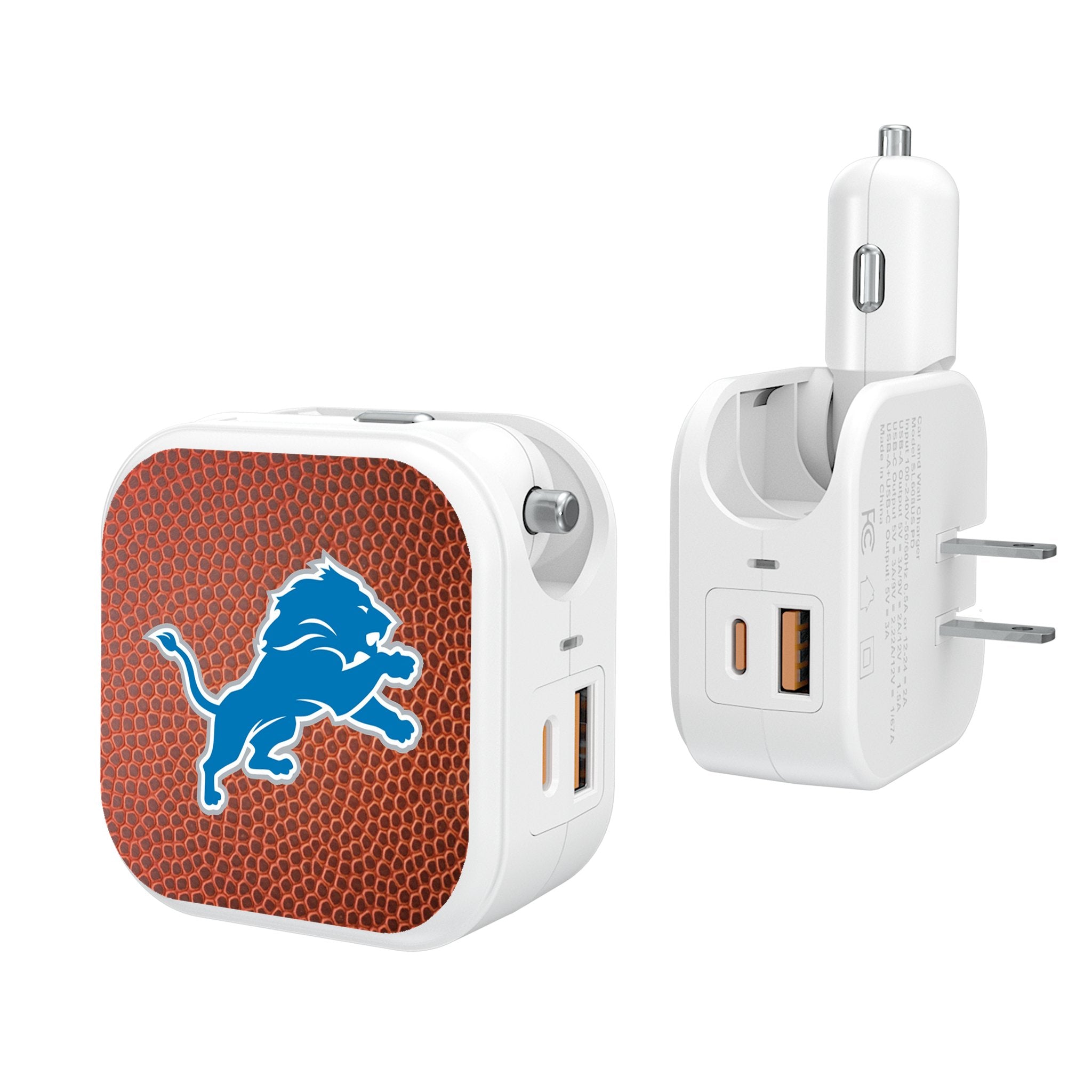 Detroit Lions Football 2 in 1 USB Charger - Sports Gifts, Sports Memorabilia, Sports Collectibles, Fan Shop